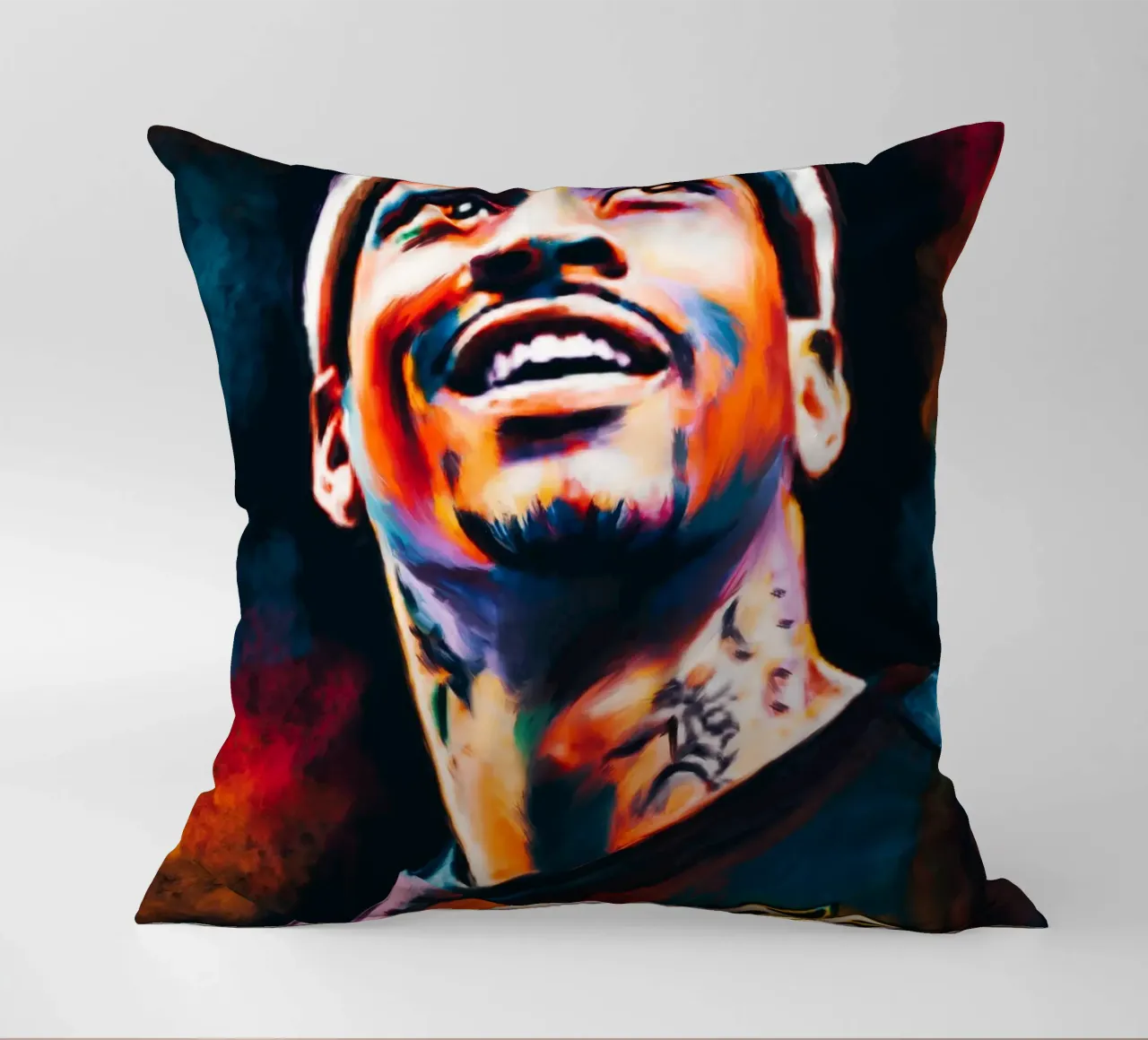 Allen Iverson, ritratto pop art colorato cuscino da Hantamrata