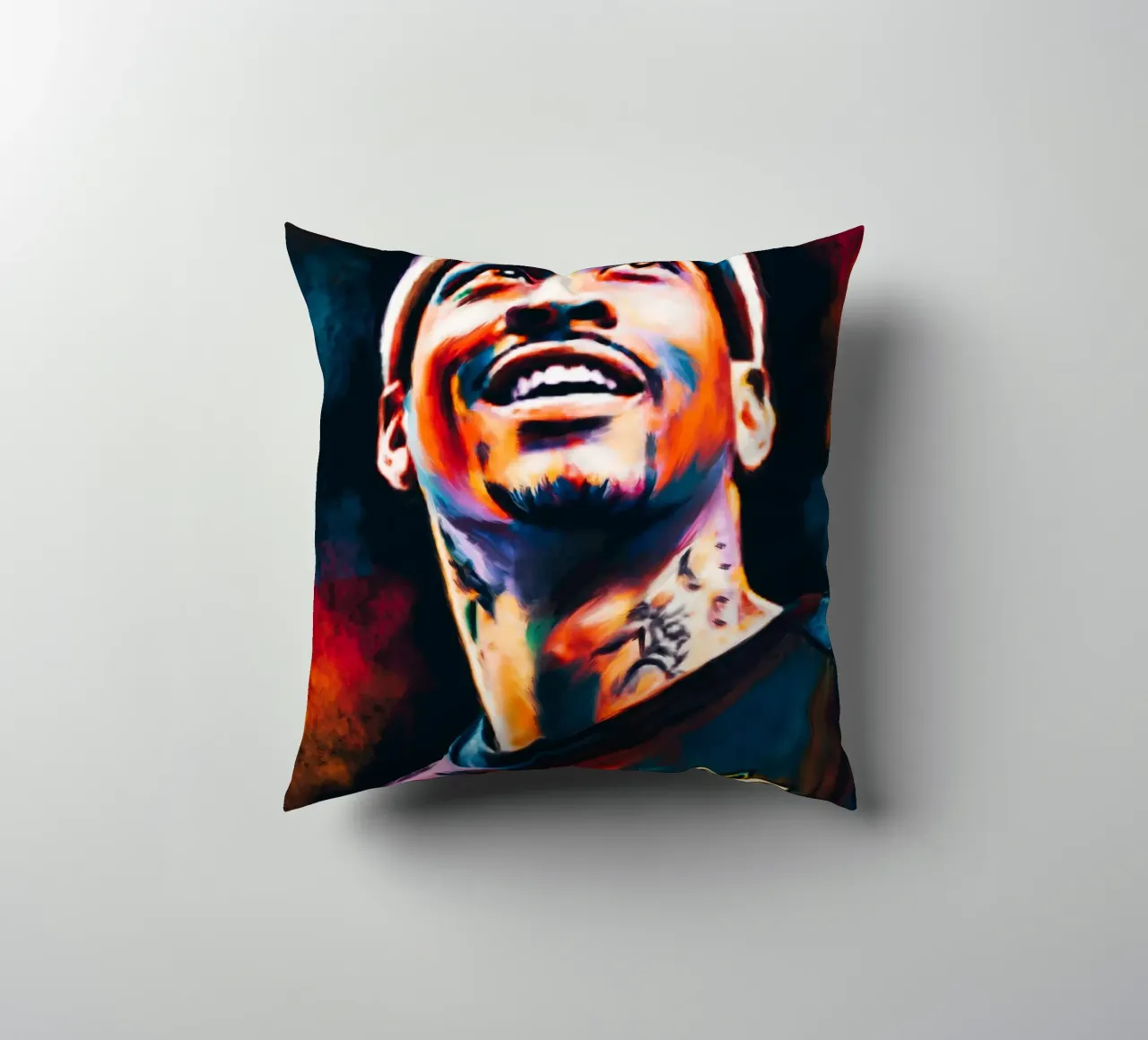 Allen Iverson, ritratto pop art colorato cuscino da Hantamrata