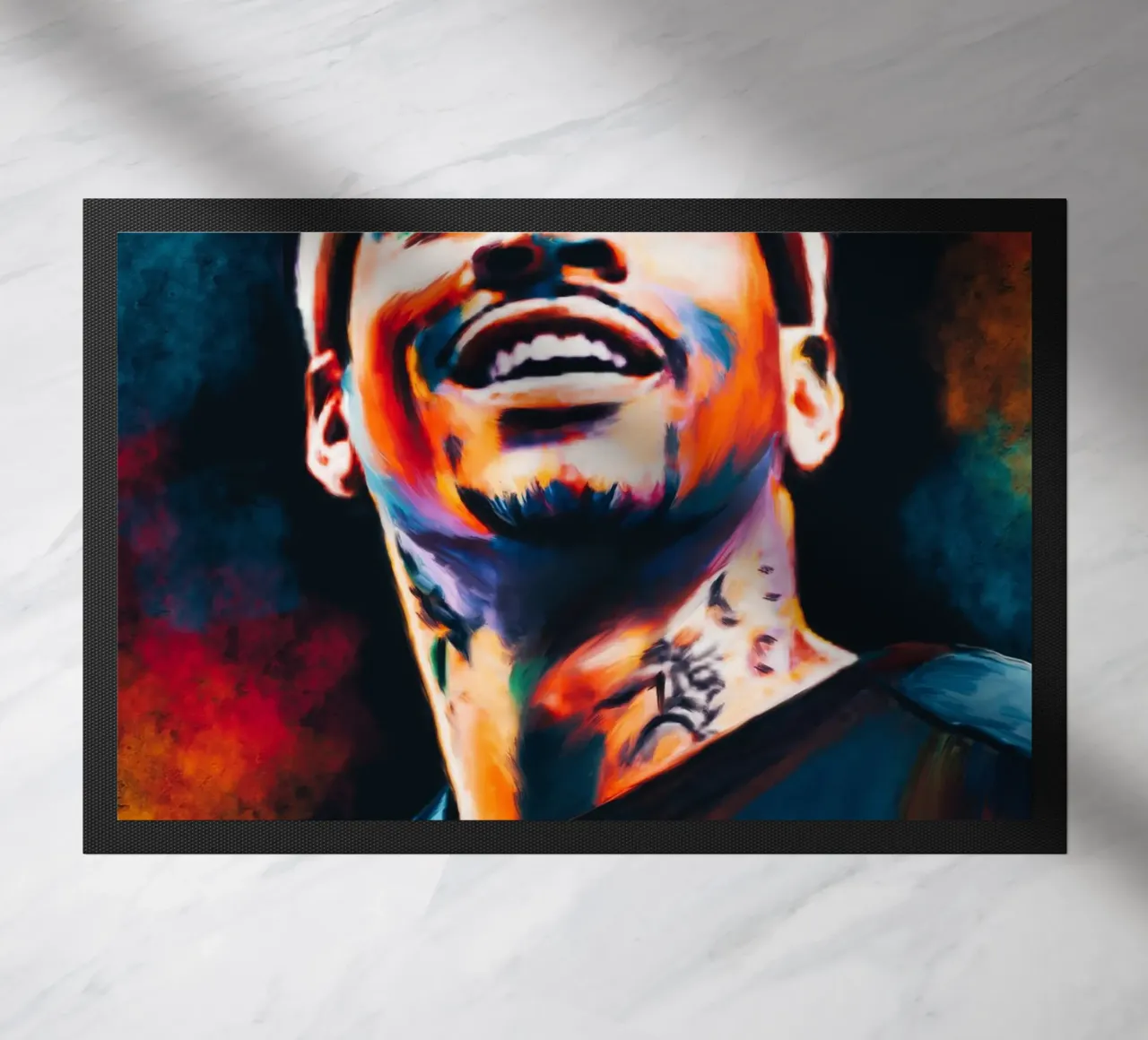 Allen Iverson, ritratto pop art colorato zerbino da Hantamrata