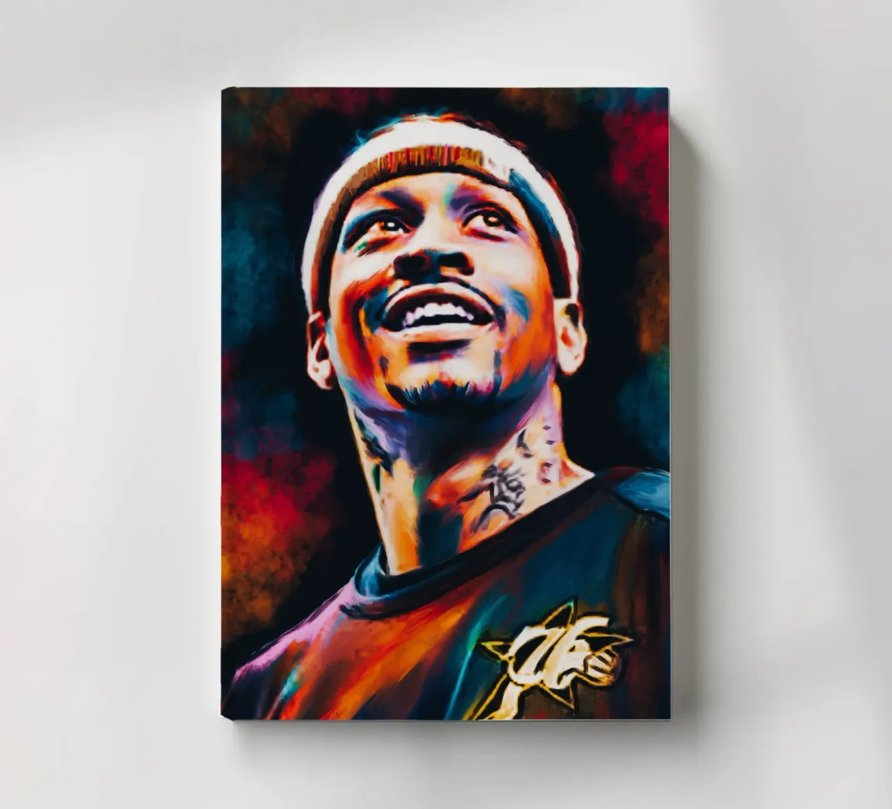 Allen Iverson, ritratto pop art colorato diario da Hantamrata