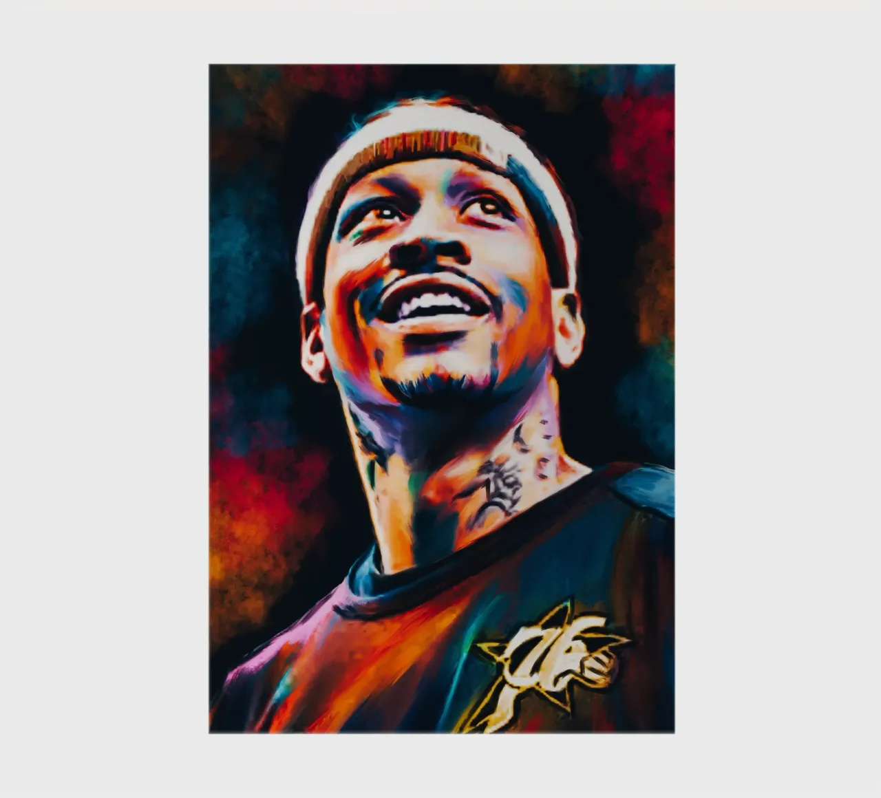 Allen Iverson, ritratto pop art colorato diario da Hantamrata