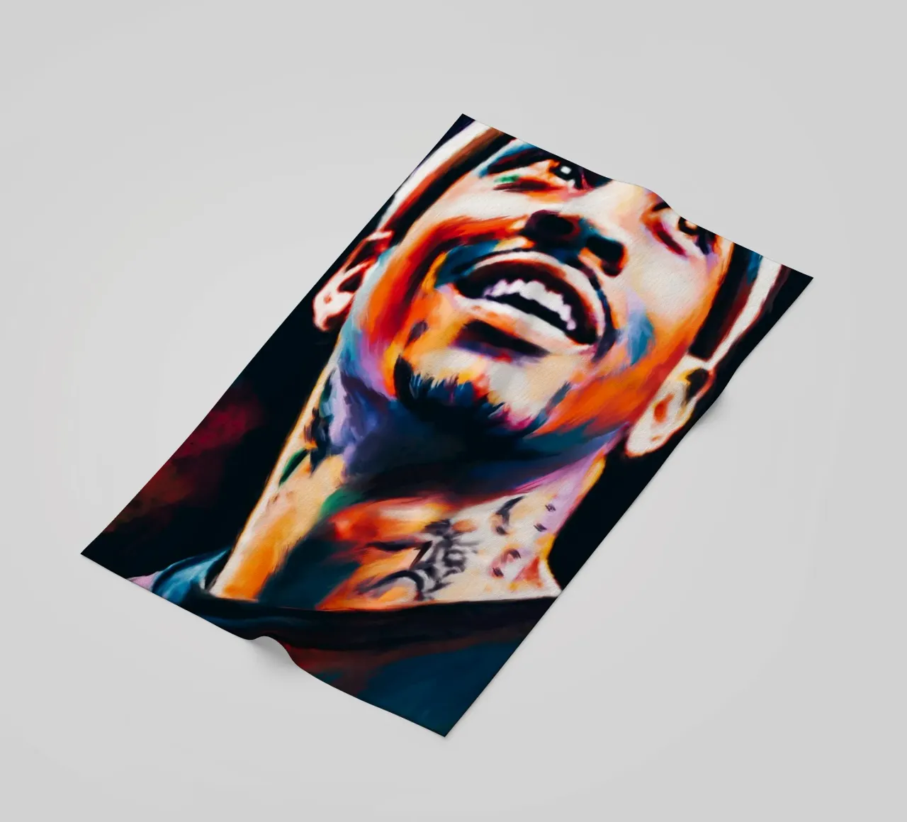 Allen Iverson, ritratto pop art colorato telo mare da Hantamrata