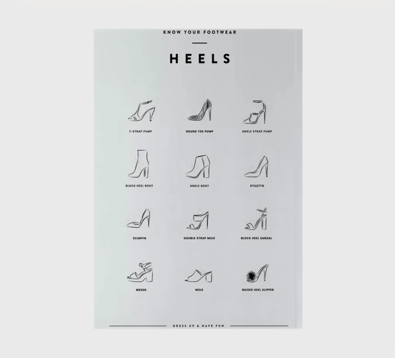 Heels Chart notebook by daylight design studio