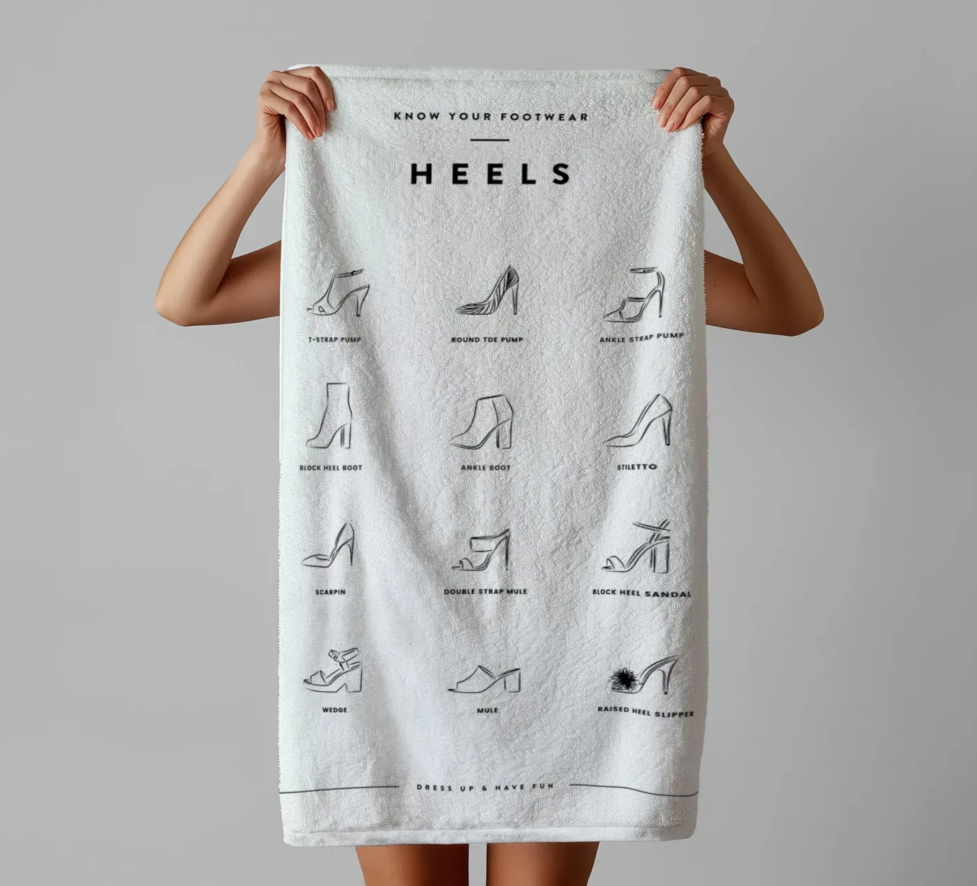 Heels Chart badhanddoek van daylight design studio