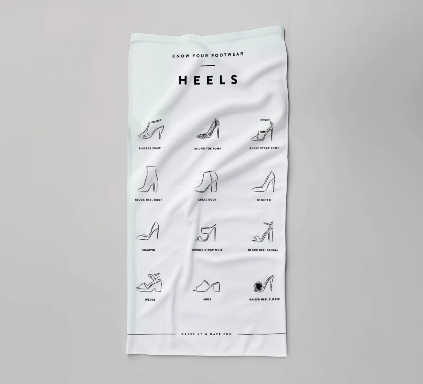 Heels Chart badhanddoek van daylight design studio