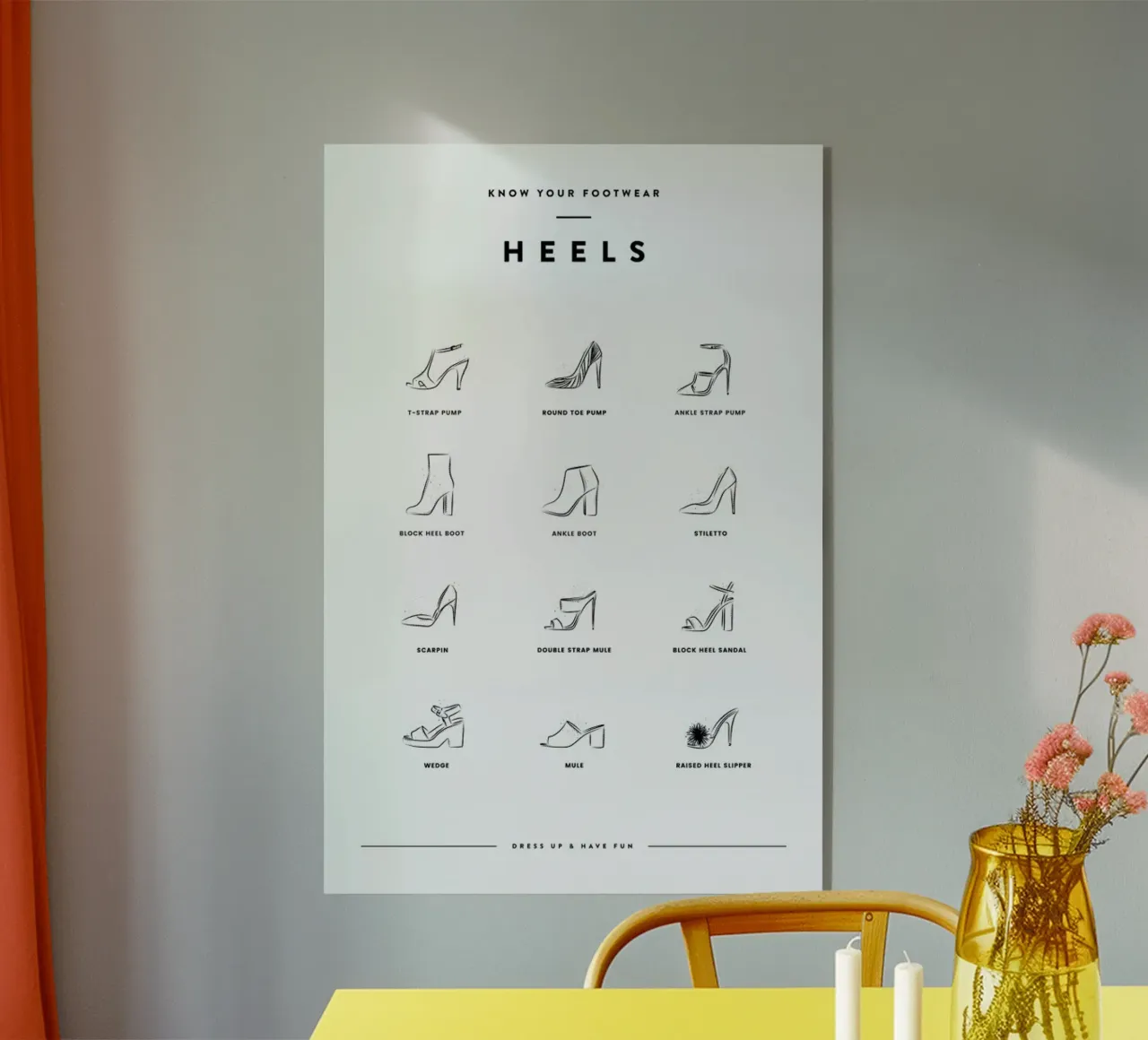 Heels Chart plexiglass da daylight design studio
