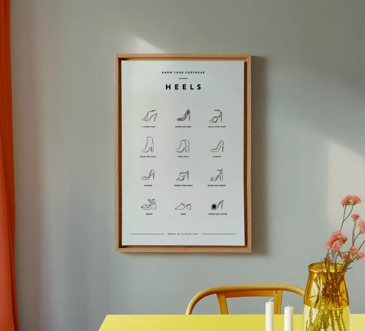 Heels Chart tela con Cornice a cassetta da daylight design studio