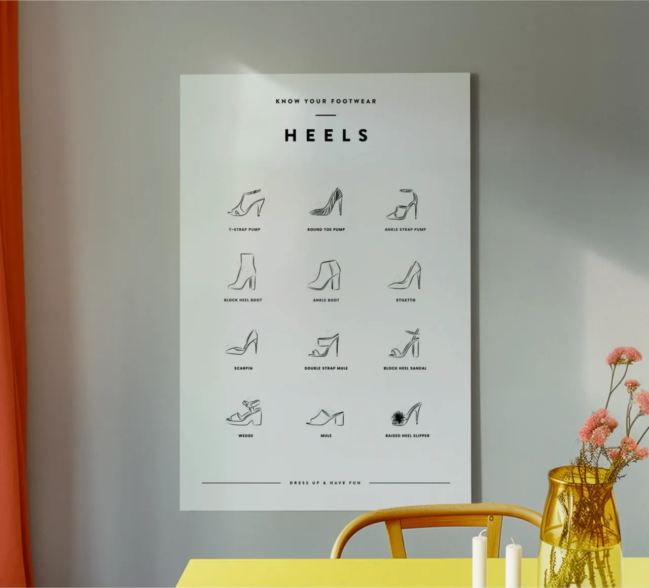 Heels Chart tela con Cornice a cassetta da daylight design studio