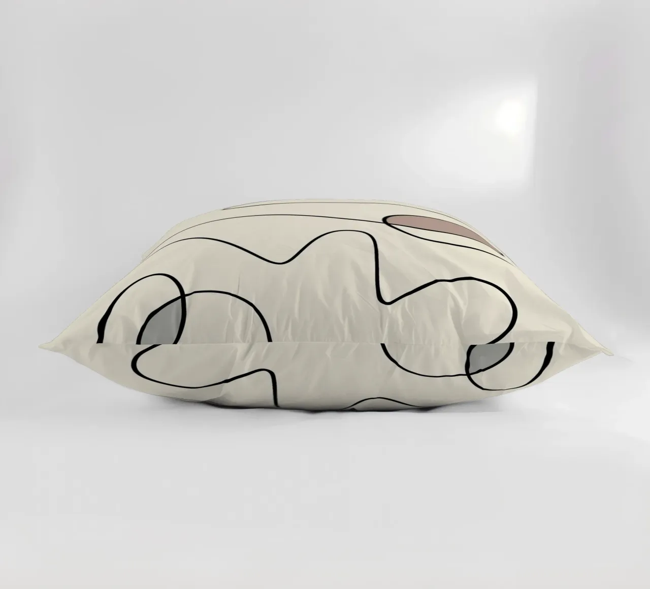 Minimal graceful line art abstract 09 cuscino da Little Dean