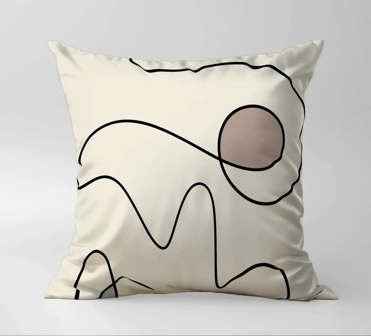 Minimal graceful line art abstract 09 cuscino da Little Dean