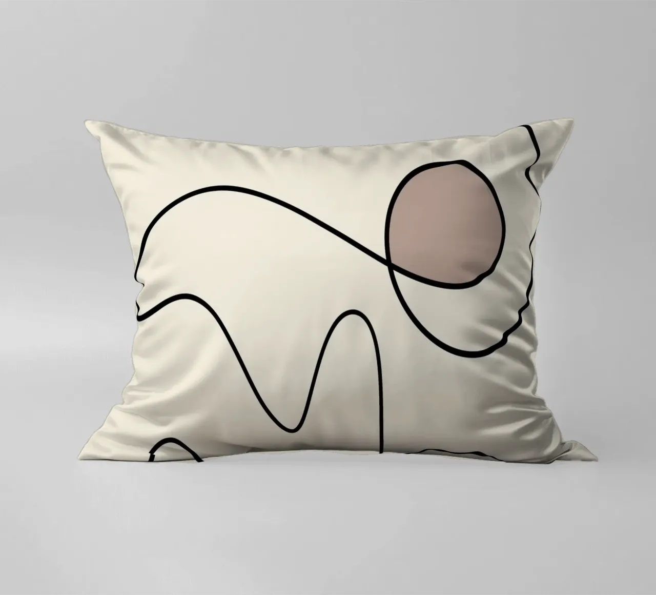 Minimal graceful line art abstract 09 cuscino da Little Dean