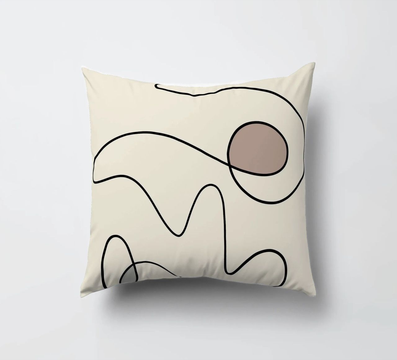Minimal graceful line art abstract 09 decorative cushion by Little Dean
