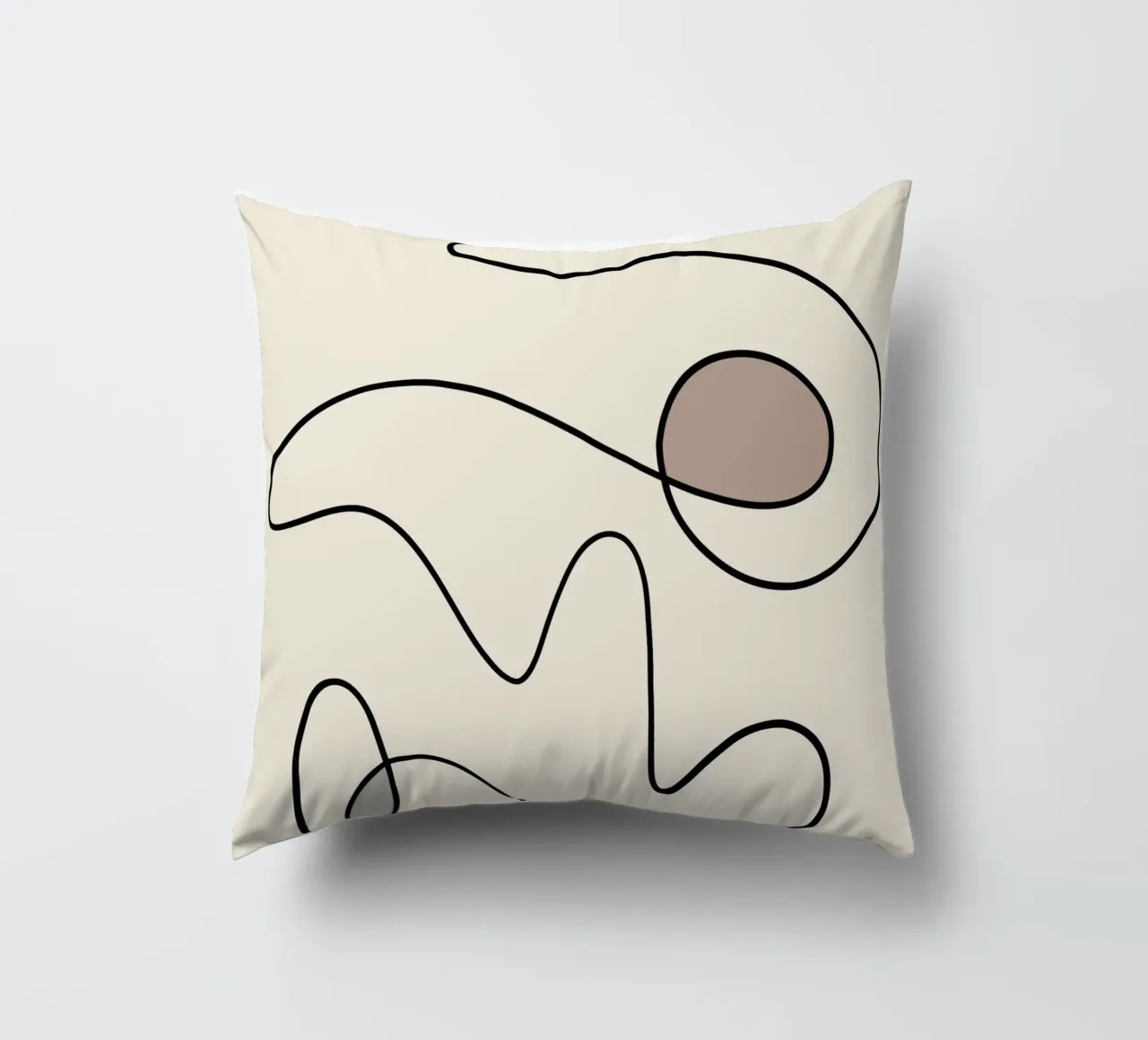 Minimal graceful line art abstract 09 cuscino da Little Dean