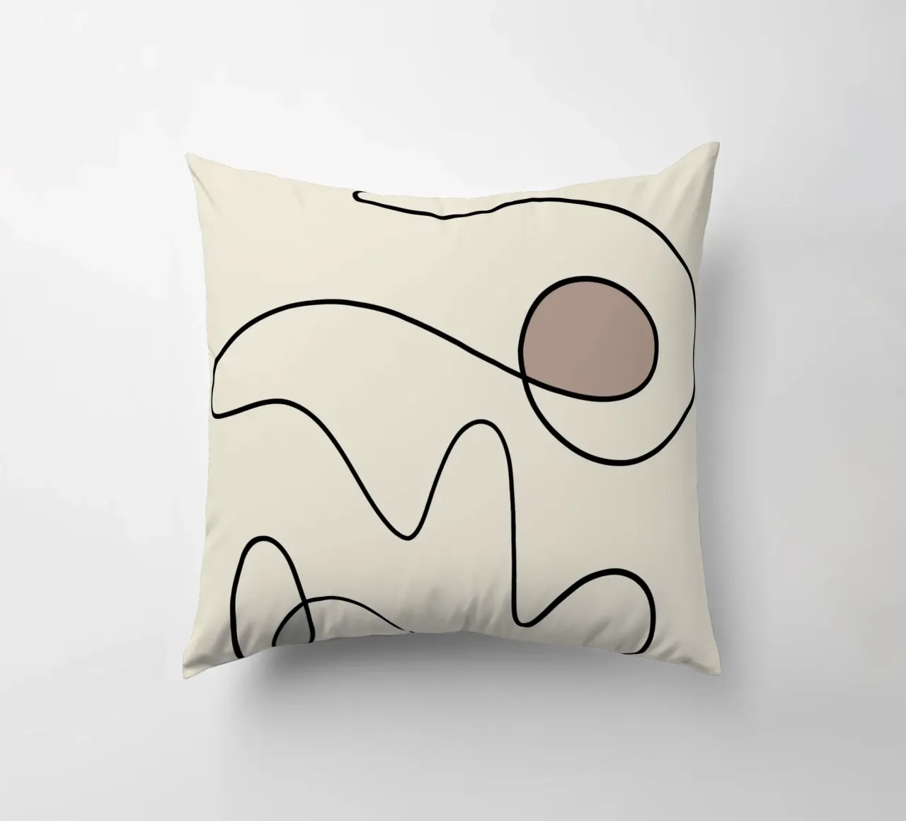 Minimal graceful line art abstract 09 cuscino da Little Dean