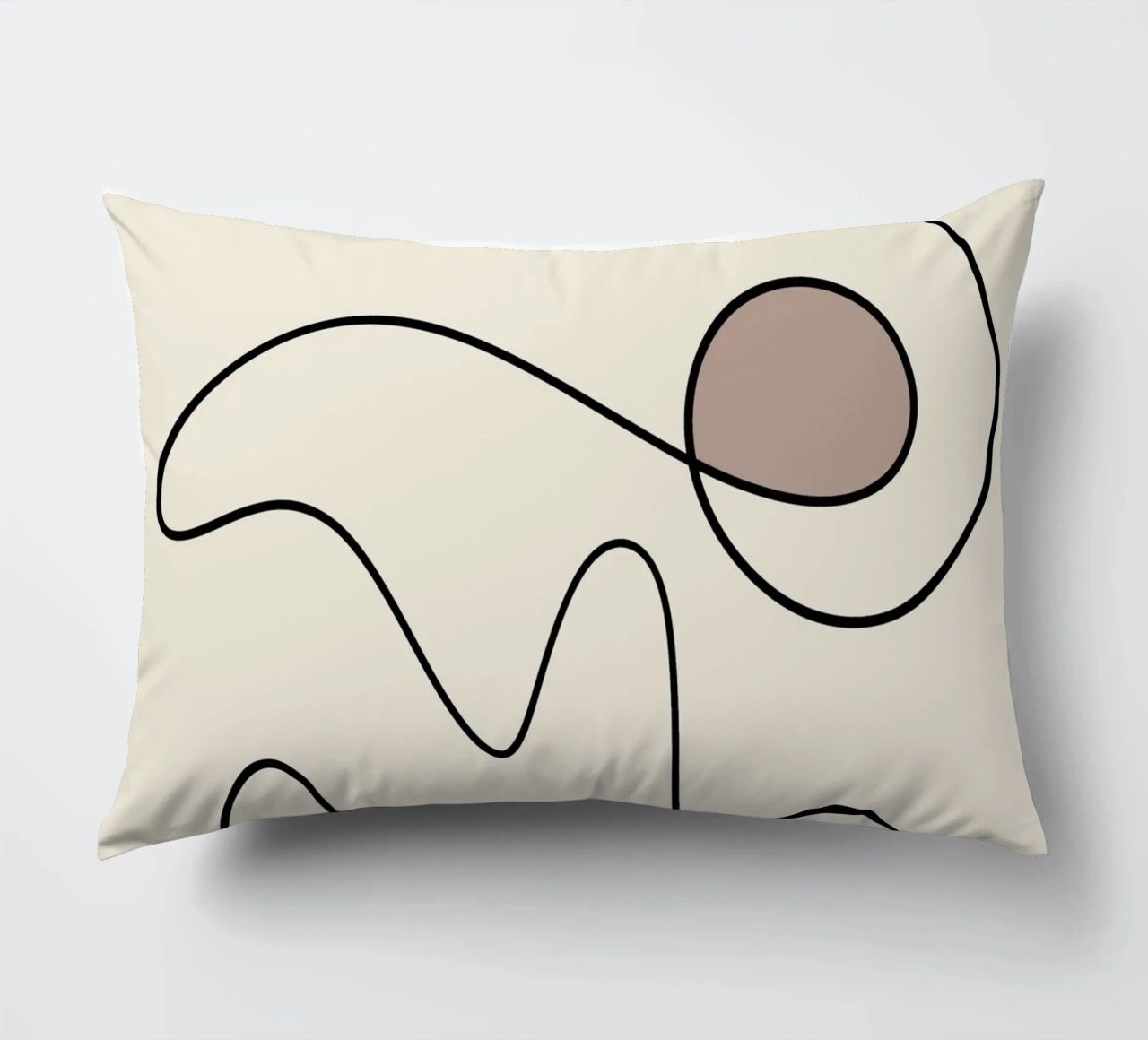 Minimal graceful line art abstract 09 decorative cushion by Little Dean