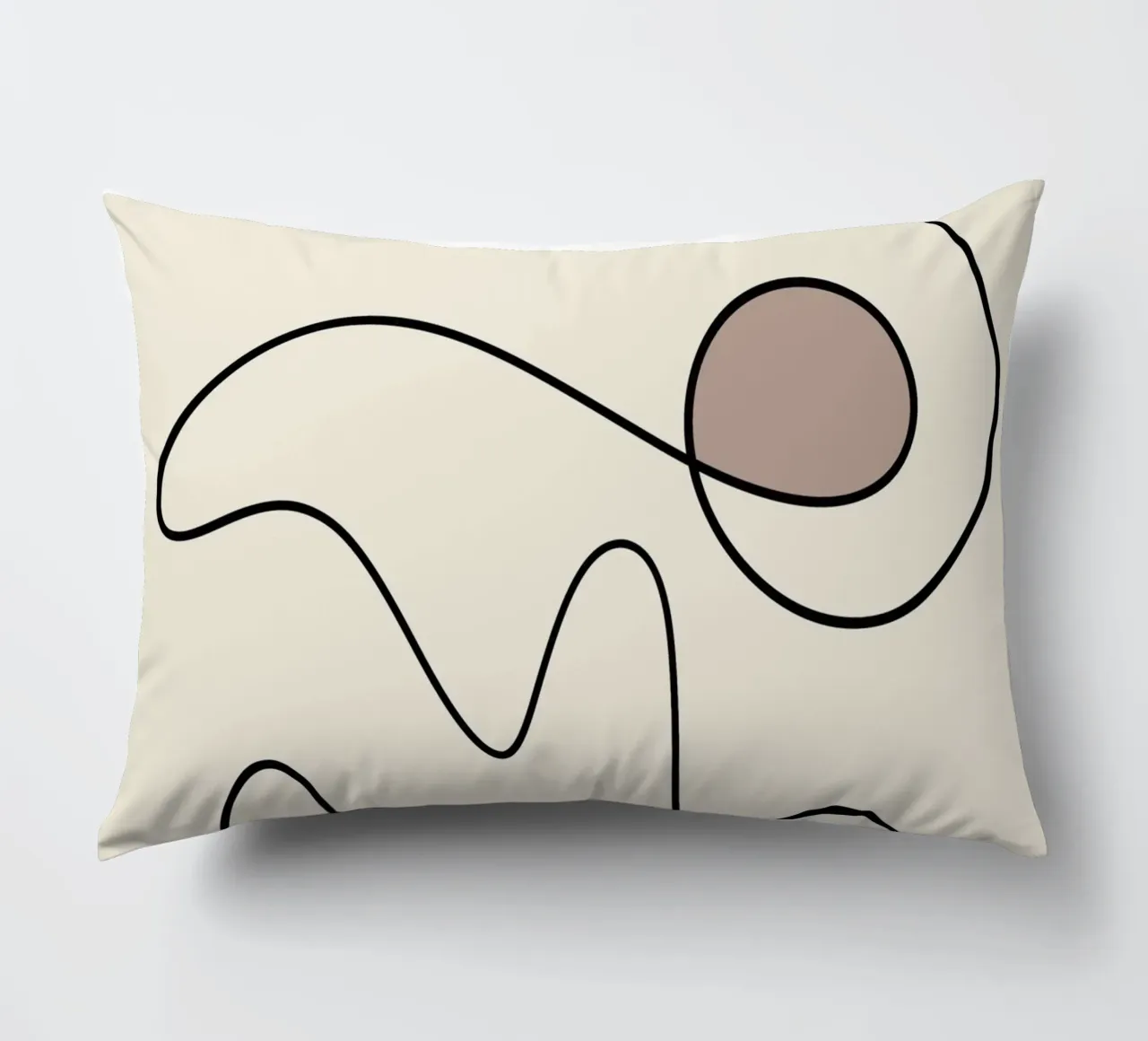 Minimal graceful line art abstract 09 cuscino da Little Dean