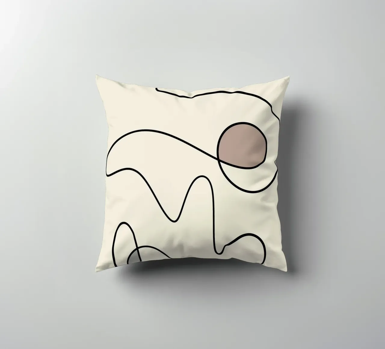 Minimal graceful line art abstract 09 cuscino da Little Dean