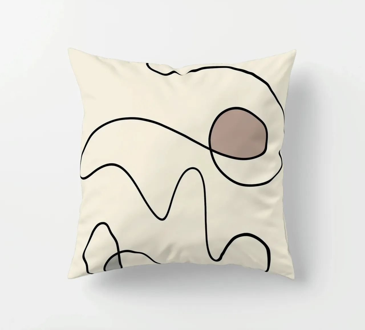Minimal graceful line art abstract 09 cuscino da Little Dean