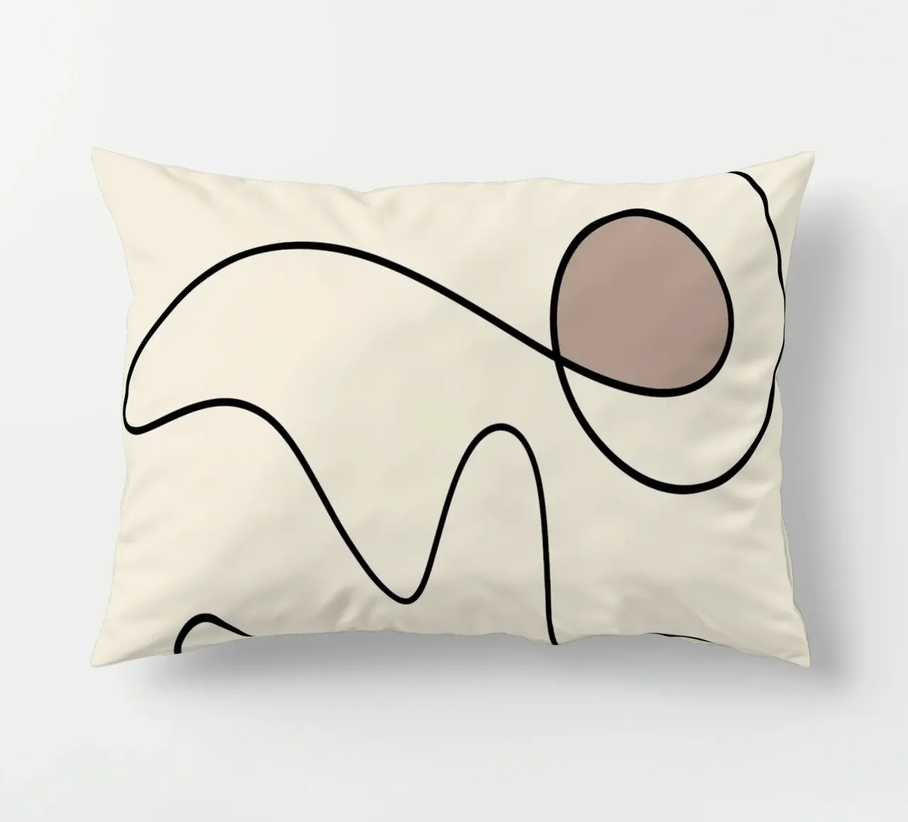 Minimal graceful line art abstract 09 cuscino da Little Dean
