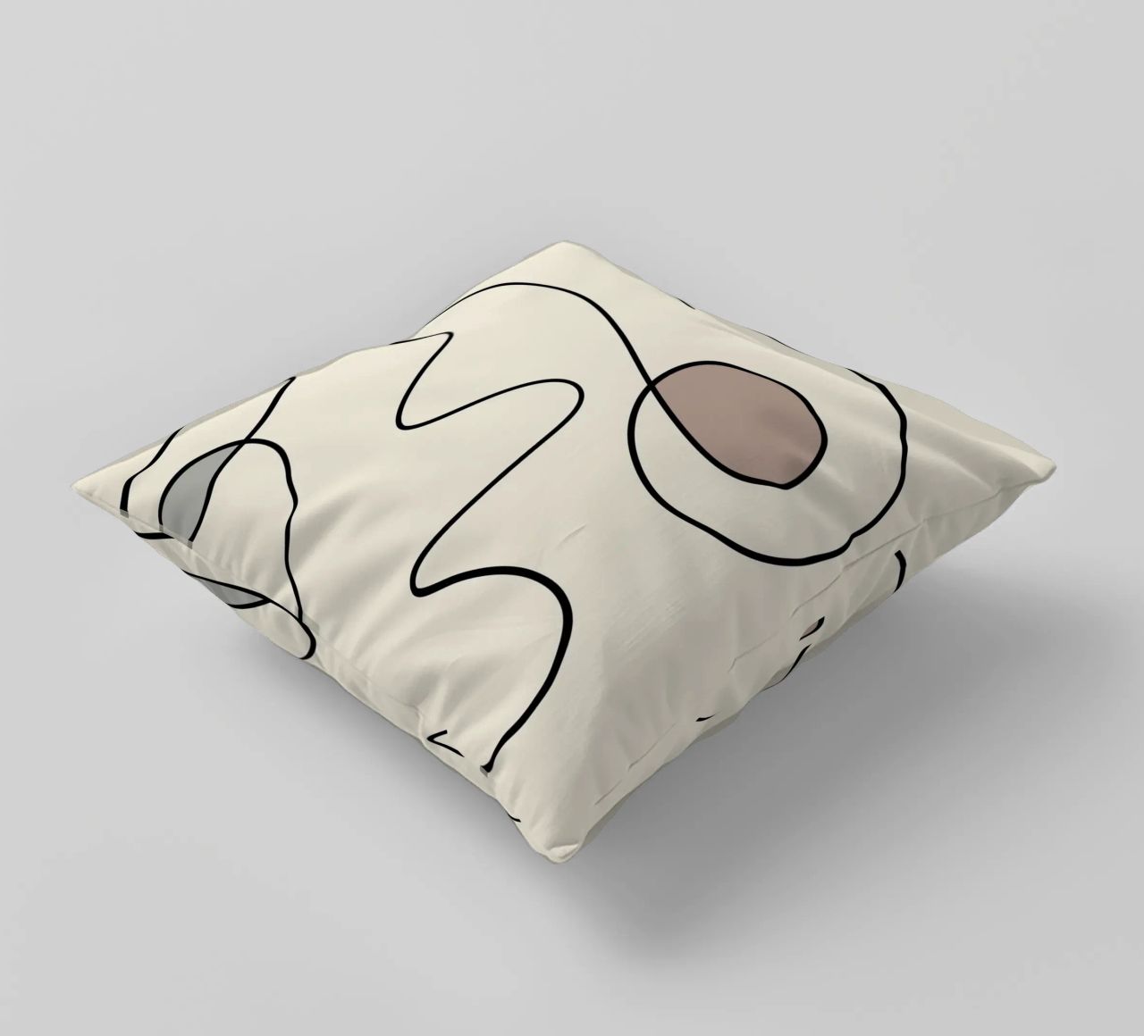 Minimal graceful line art abstract 09 decorative cushion by Little Dean