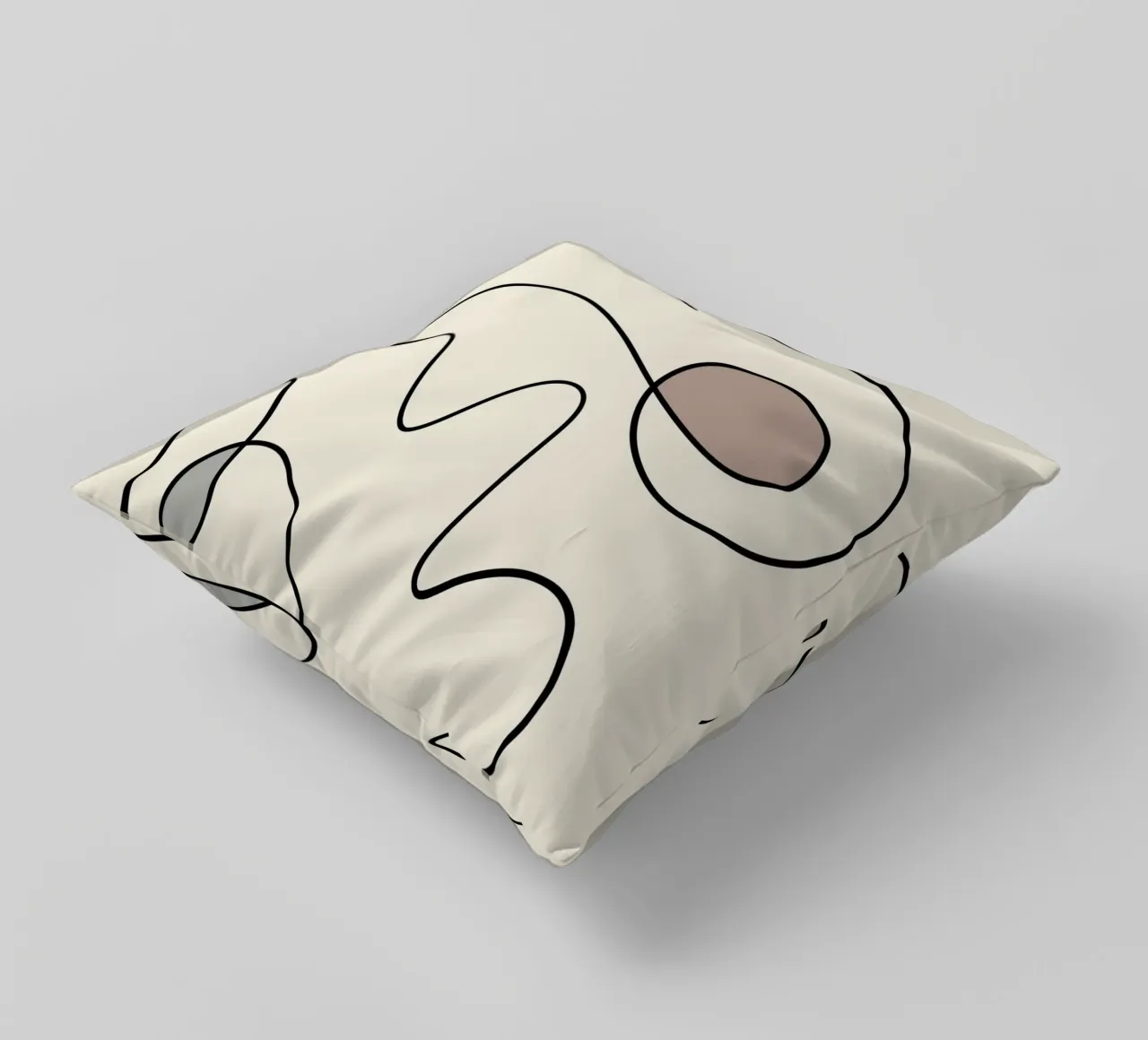 Minimal graceful line art abstract 09 cuscino da Little Dean