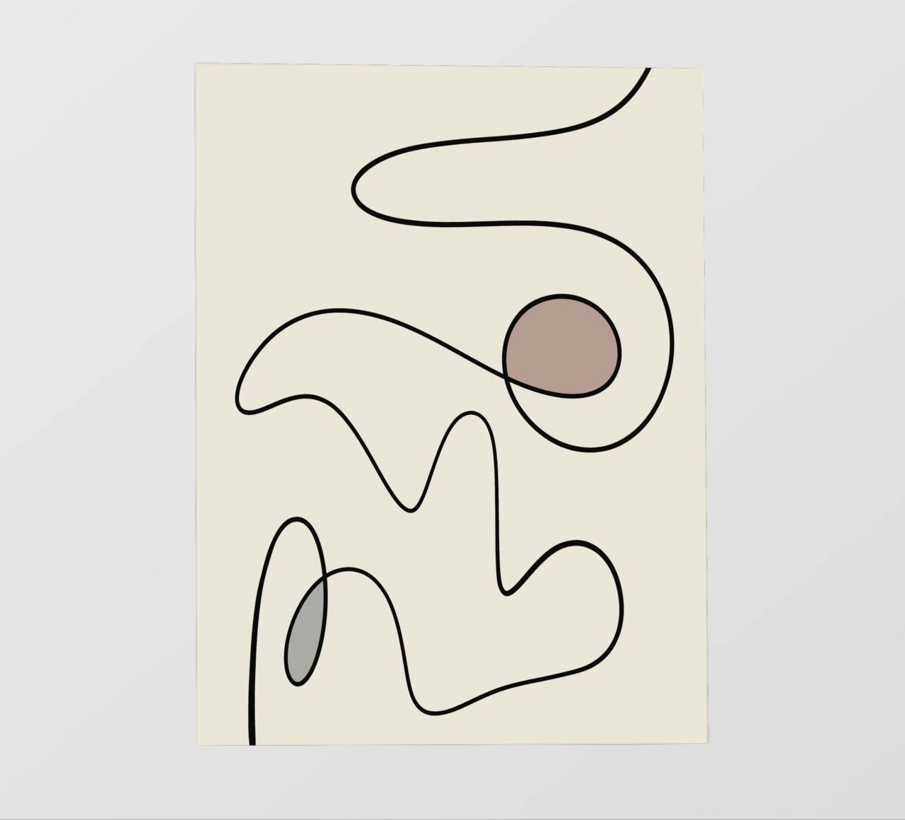 Minimal graceful line art abstract 09 pellicola backlit da Little Dean