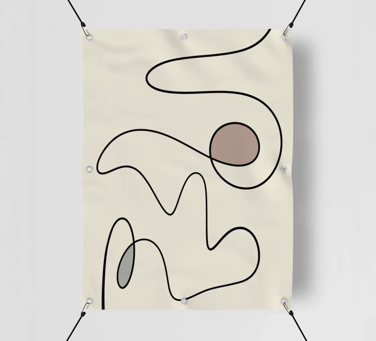 Minimal graceful line art abstract 09 telo in pvc da Little Dean
