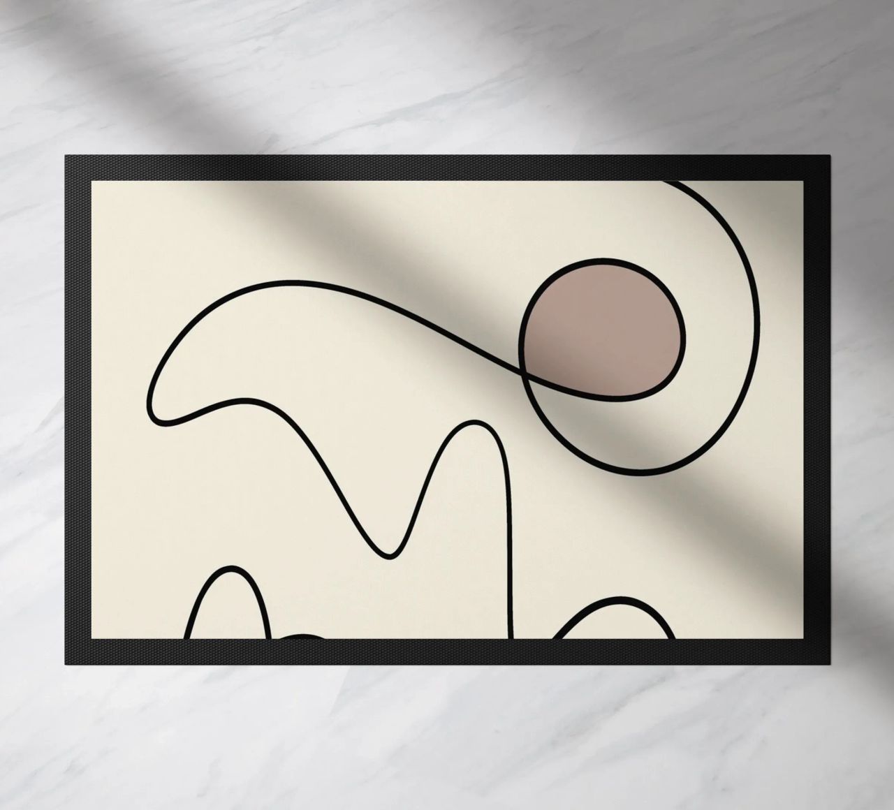 Minimal graceful line art abstract 09 doormat by Little Dean