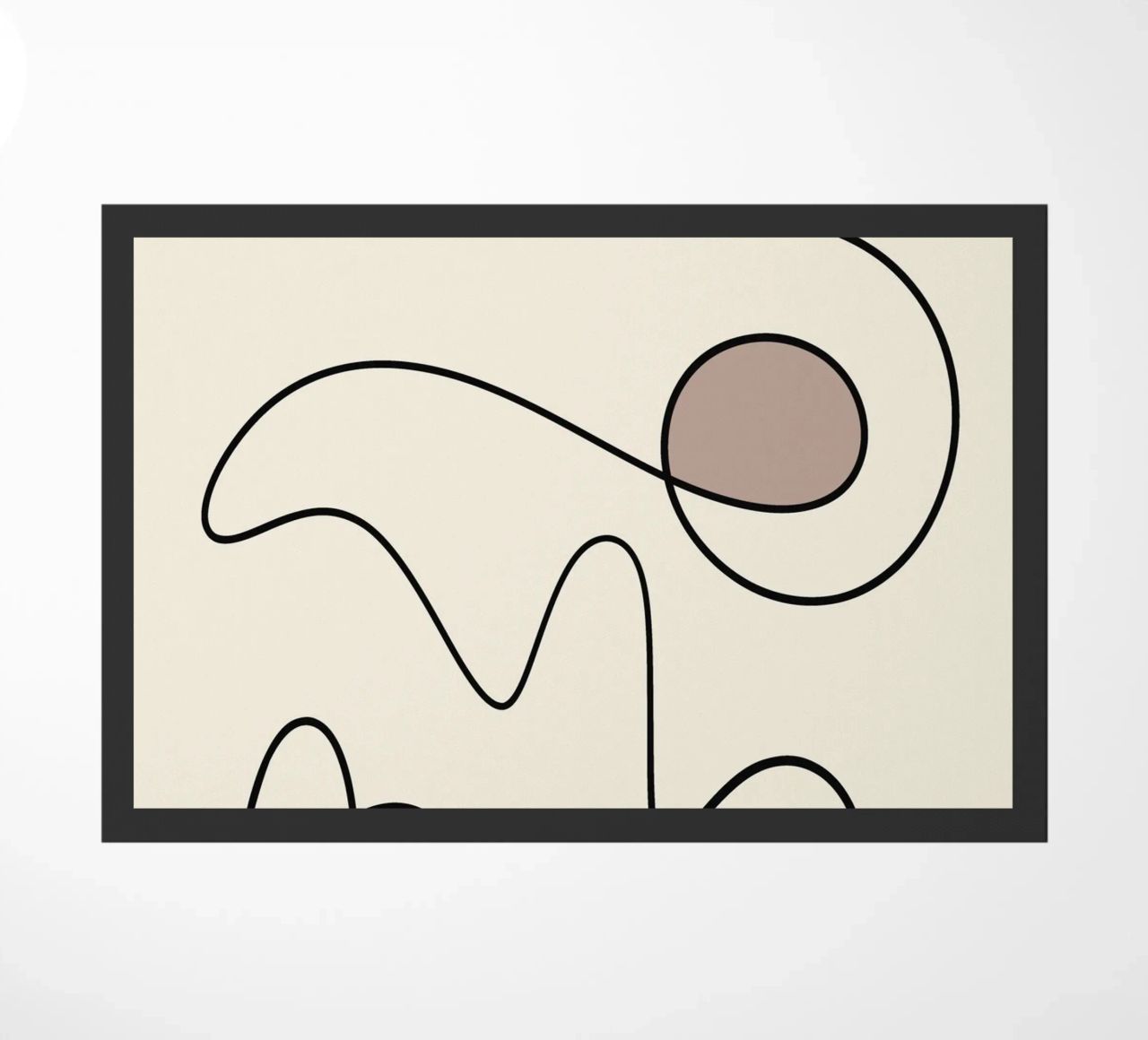 Minimal graceful line art abstract 09 doormat by Little Dean