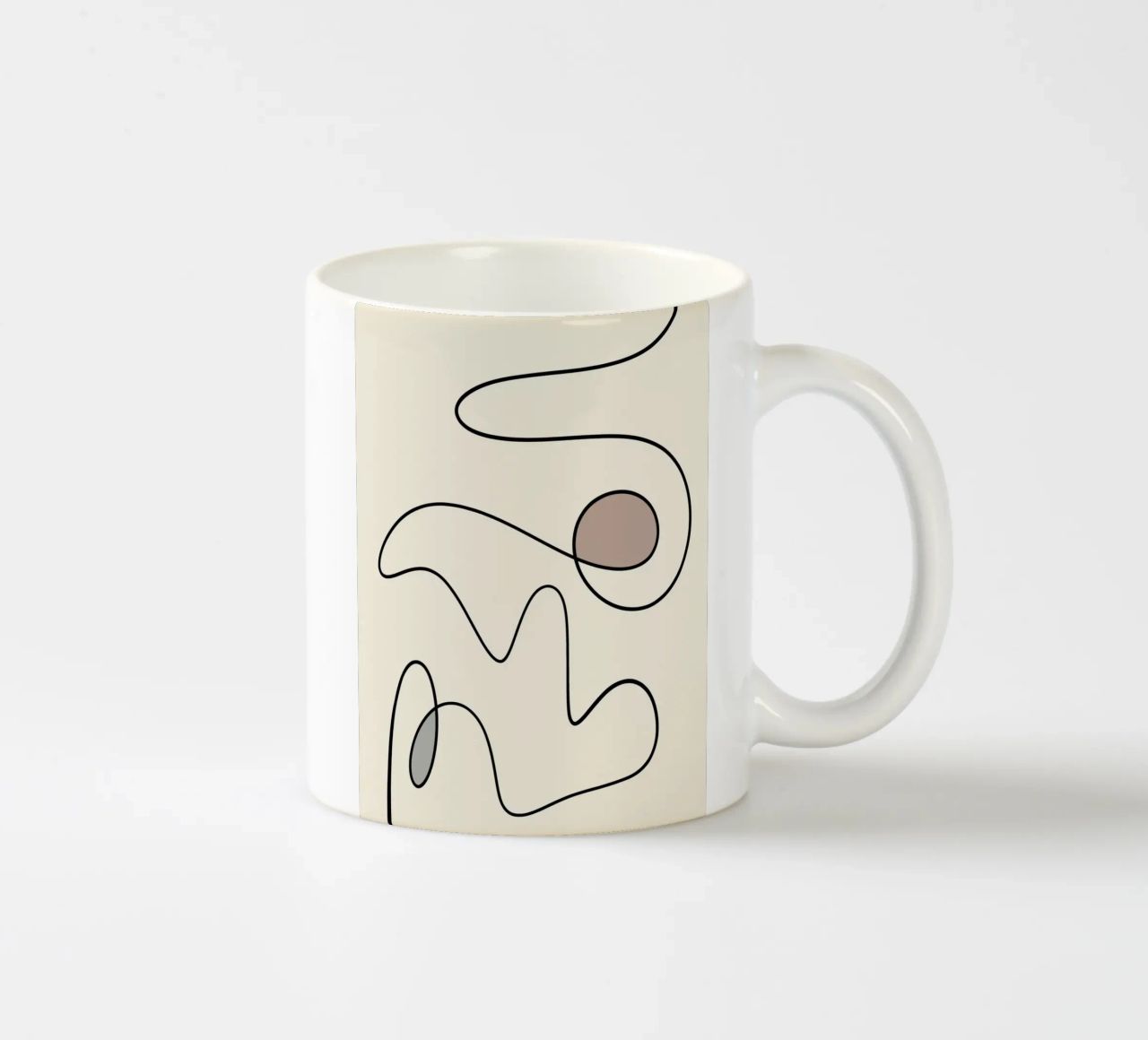 Minimal graceful line art abstract 09 tazza in ceramica da Little Dean