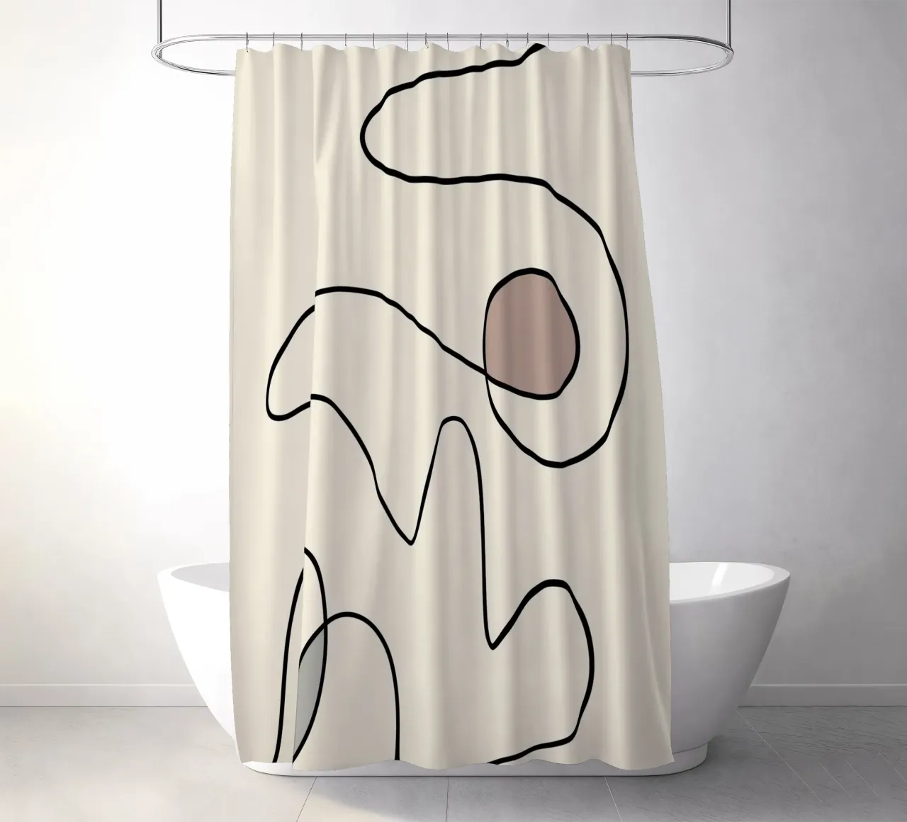 Minimal graceful line art abstract 09 tenda da doccia da Little Dean