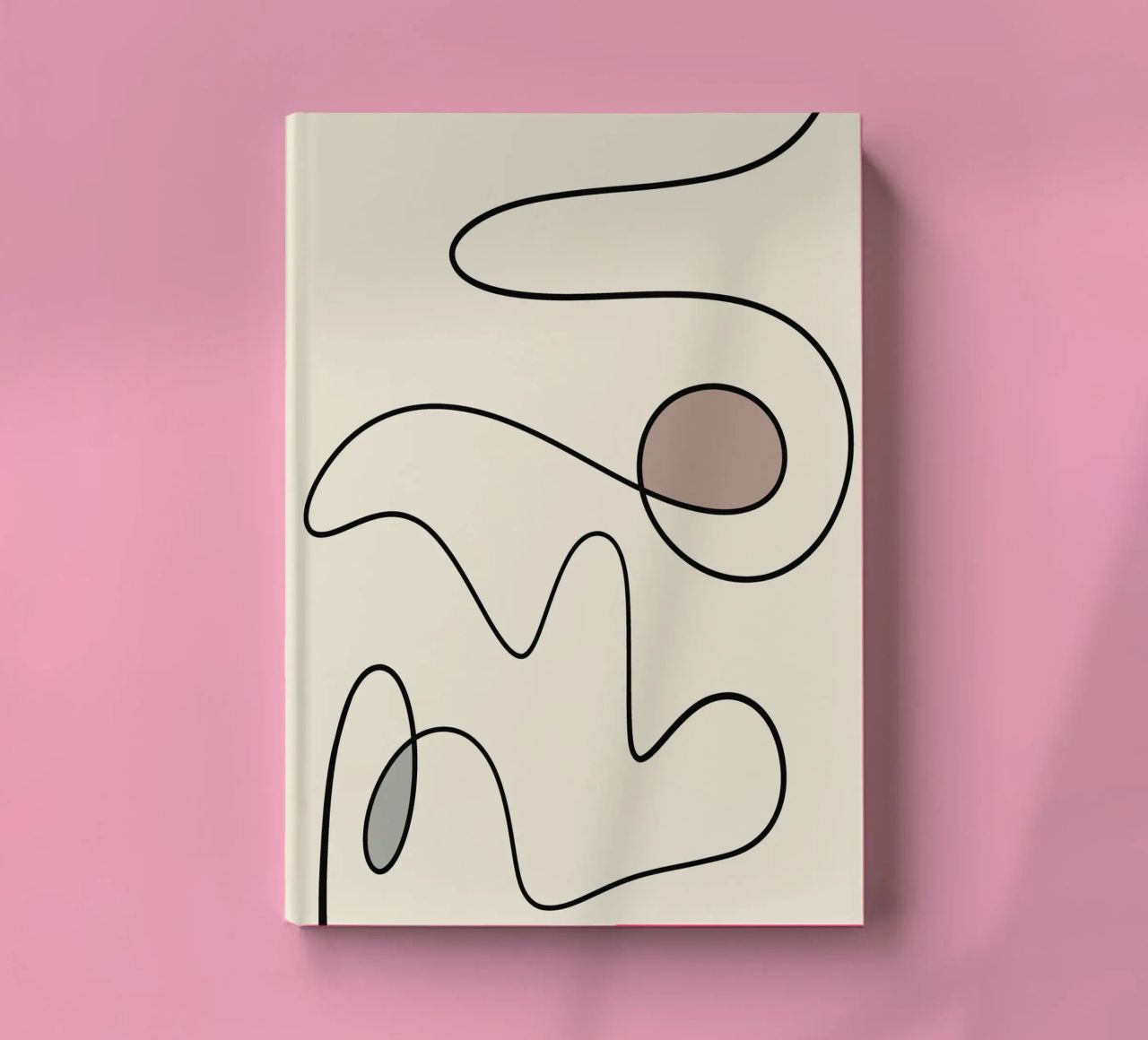 Minimal graceful line art abstract 09 notebook by Little Dean