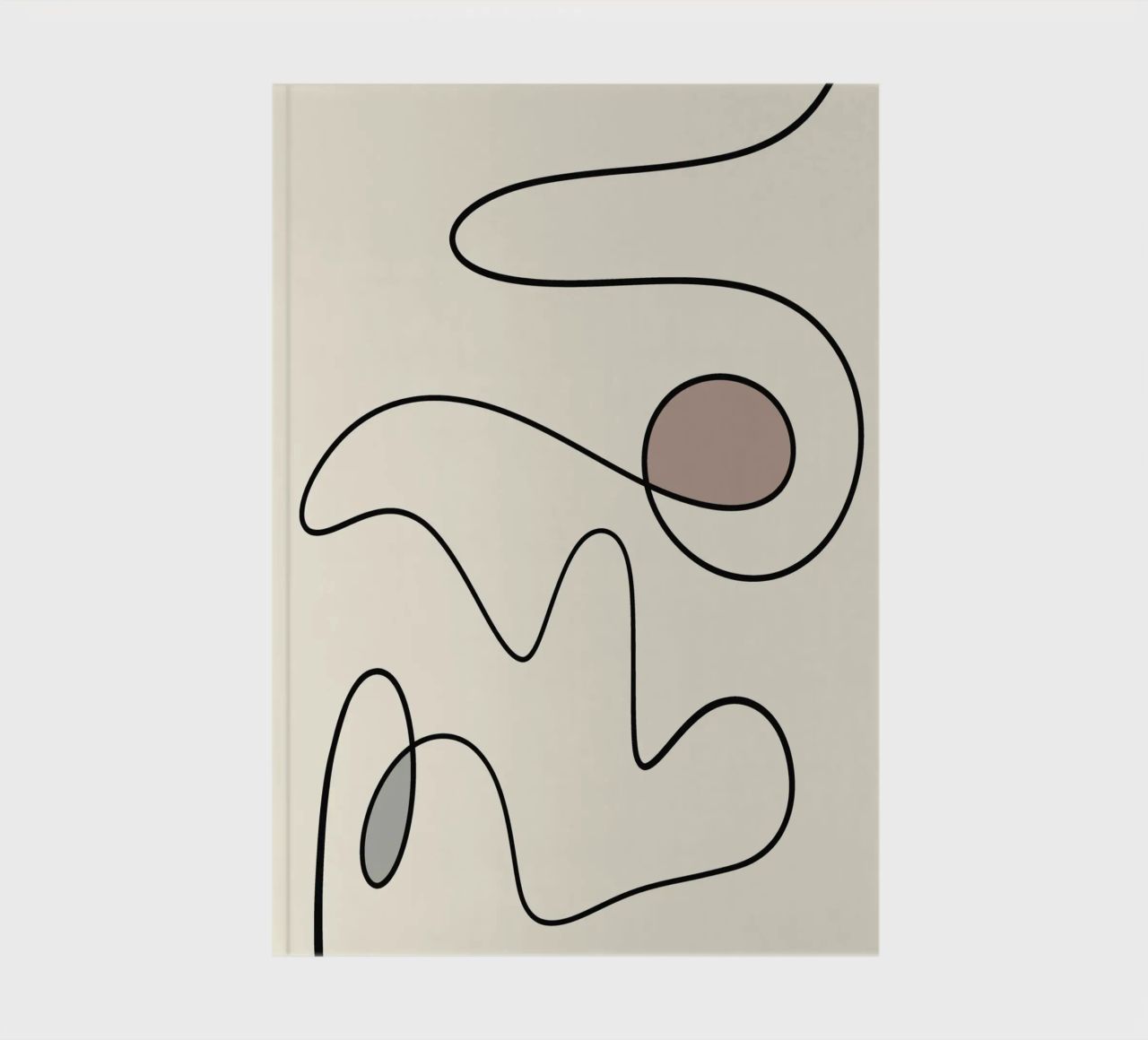 Minimal graceful line art abstract 09 notebook by Little Dean