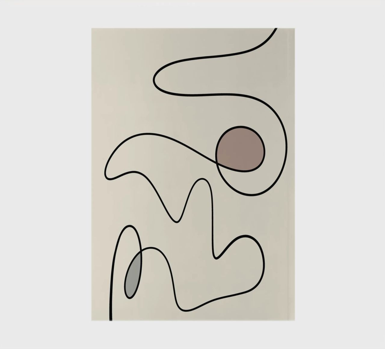 Minimal graceful line art abstract 09 notebook by Little Dean