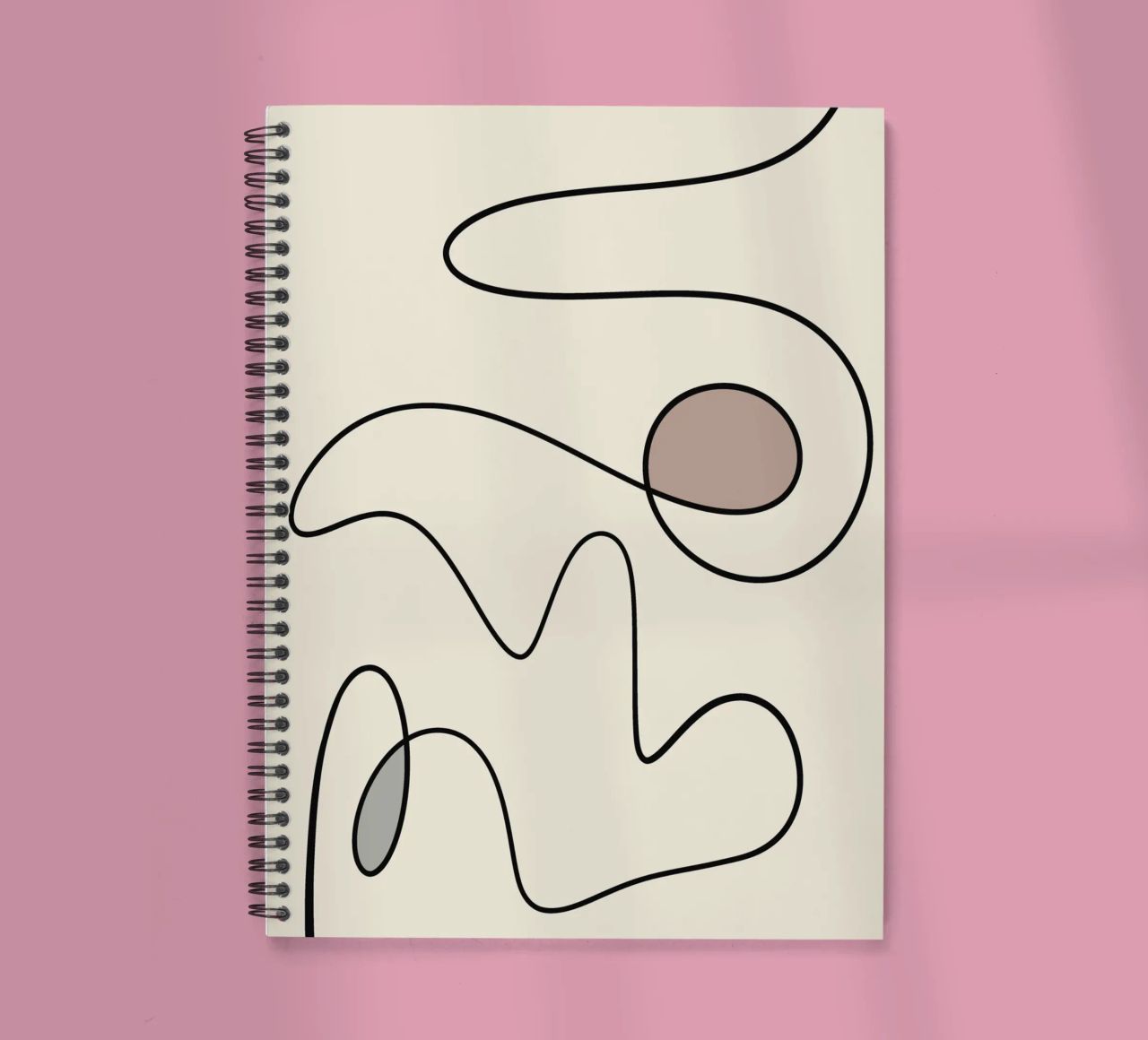 Minimal graceful line art abstract 09 spiral notebook by Little Dean