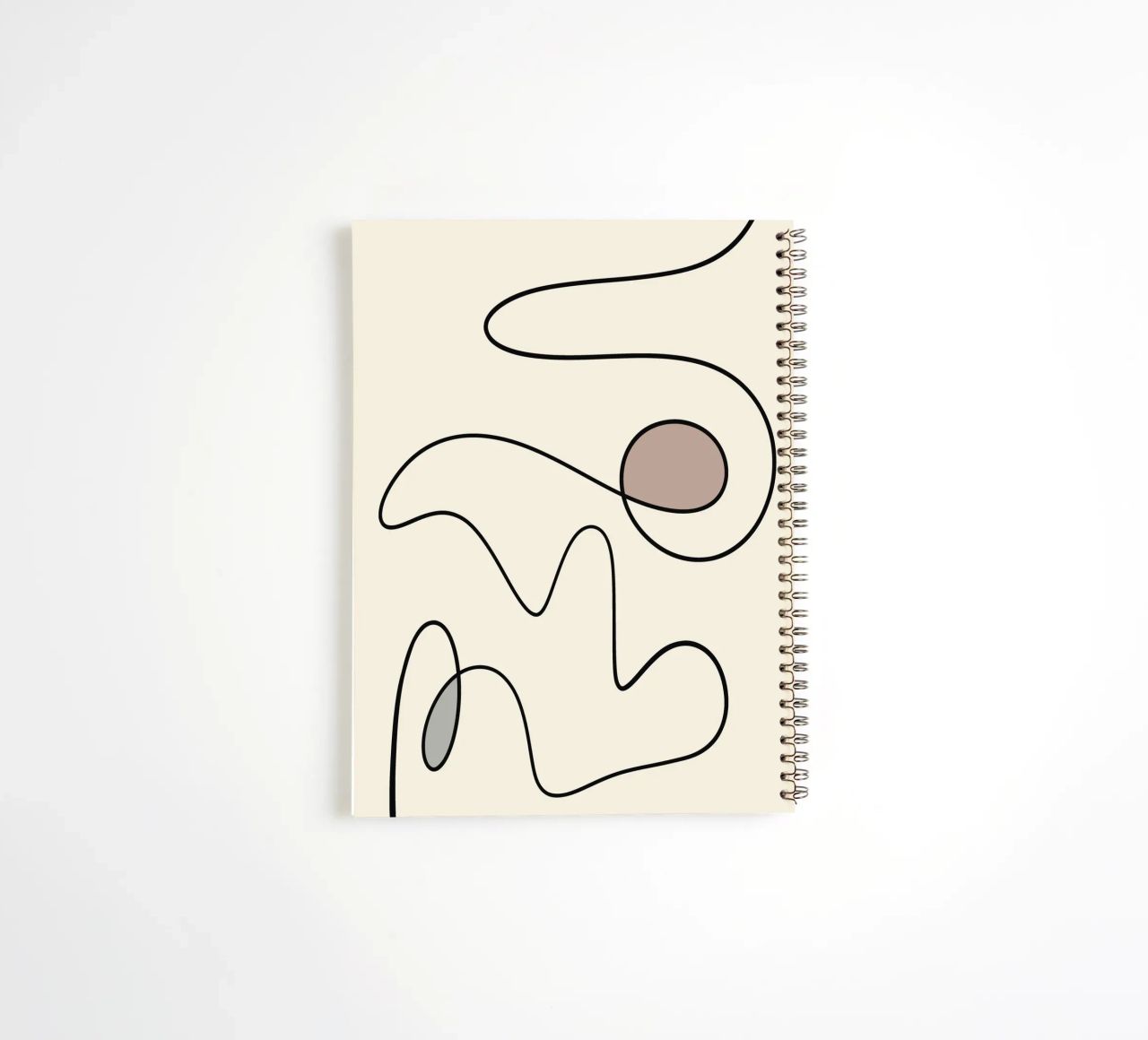 Minimal graceful line art abstract 09 spiral notebook by Little Dean