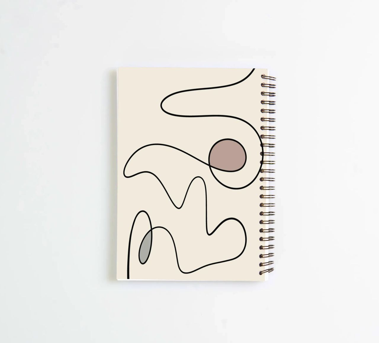 Minimal graceful line art abstract 09 spiral notebook by Little Dean