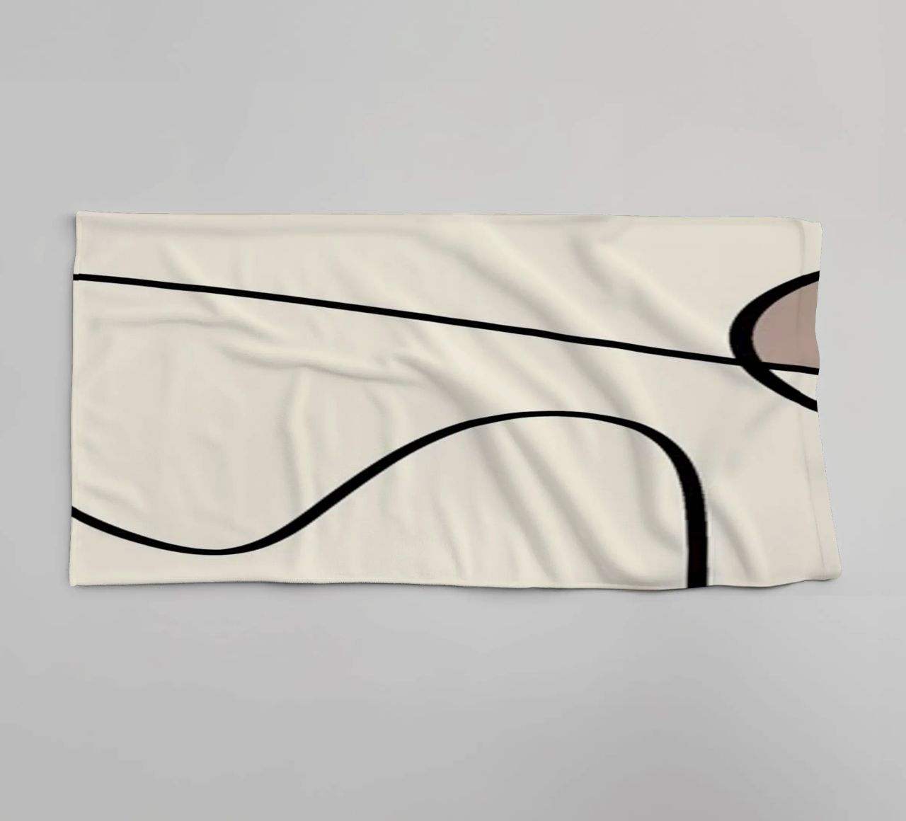Minimal graceful line art abstract 09 towel by Little Dean