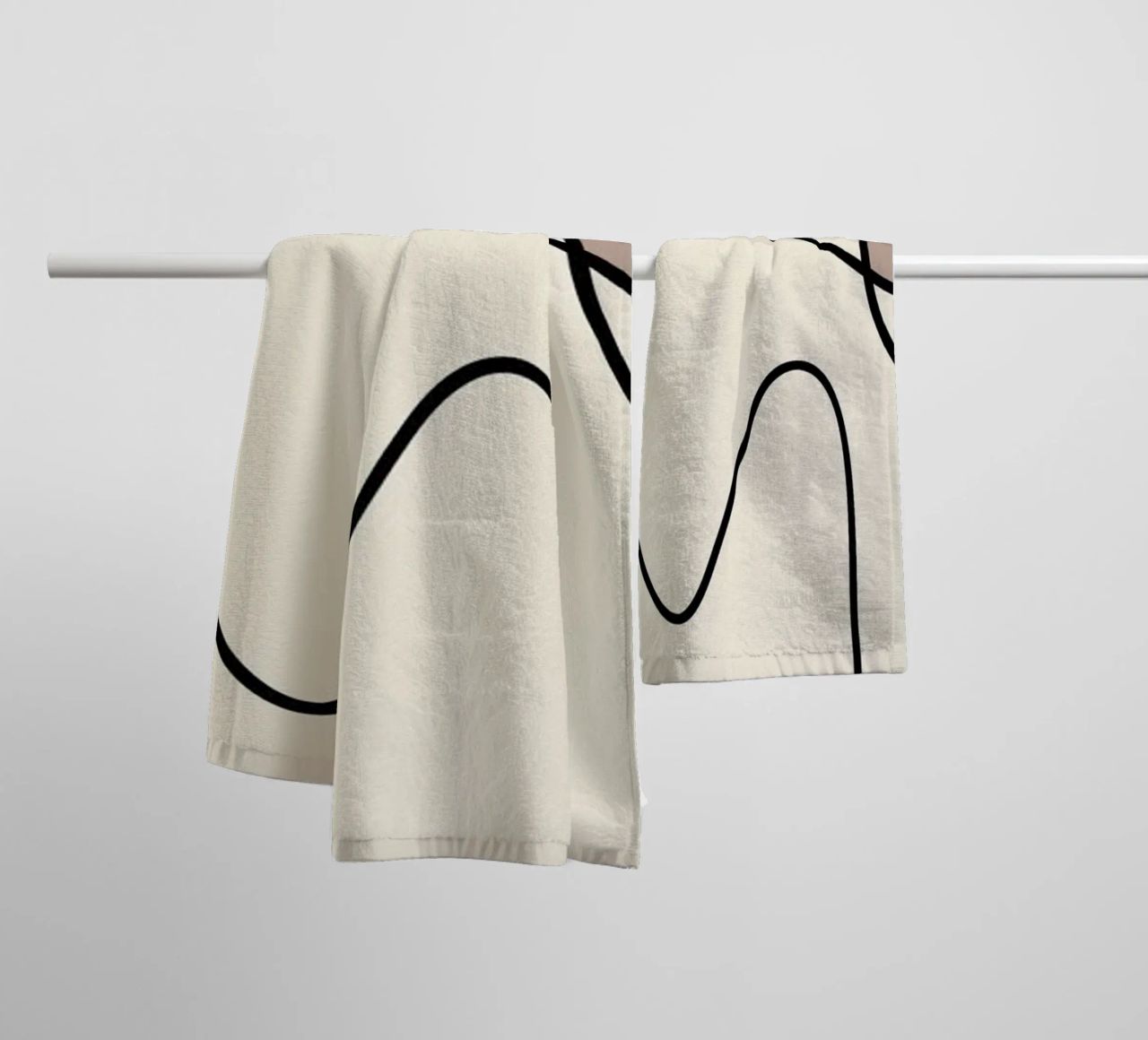 Minimal graceful line art abstract 09 towel by Little Dean