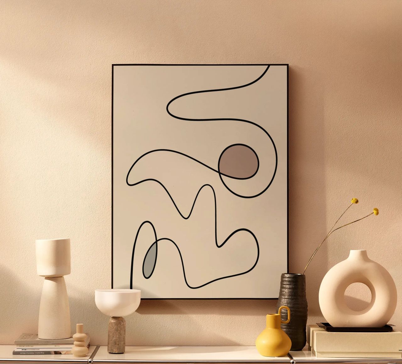 Minimal graceful line art abstract 09 plexiglass da Little Dean