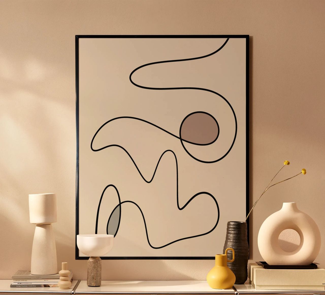 Minimal graceful line art abstract 09 poster by Little Dean