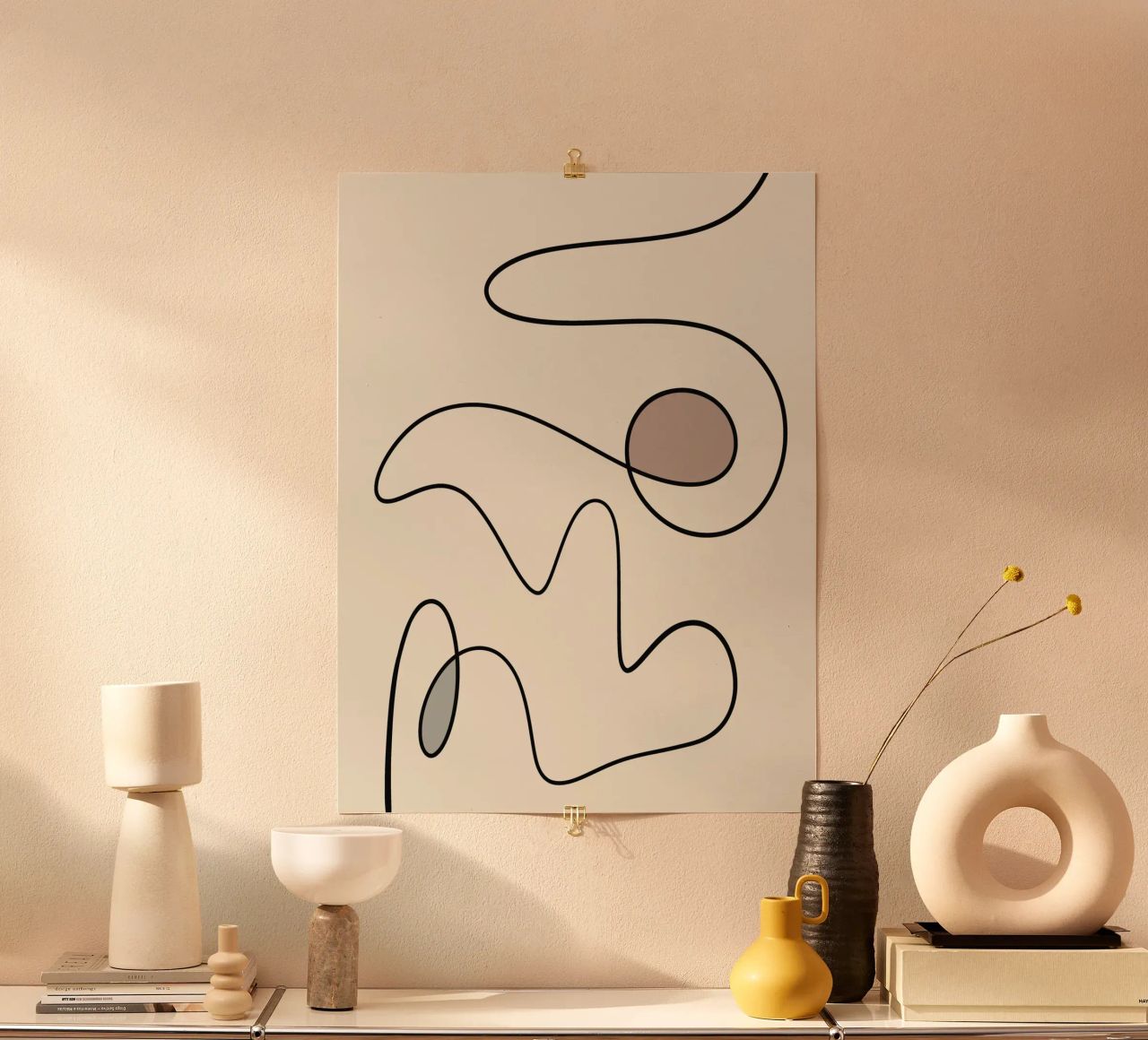 Minimal graceful line art abstract 09 poster by Little Dean
