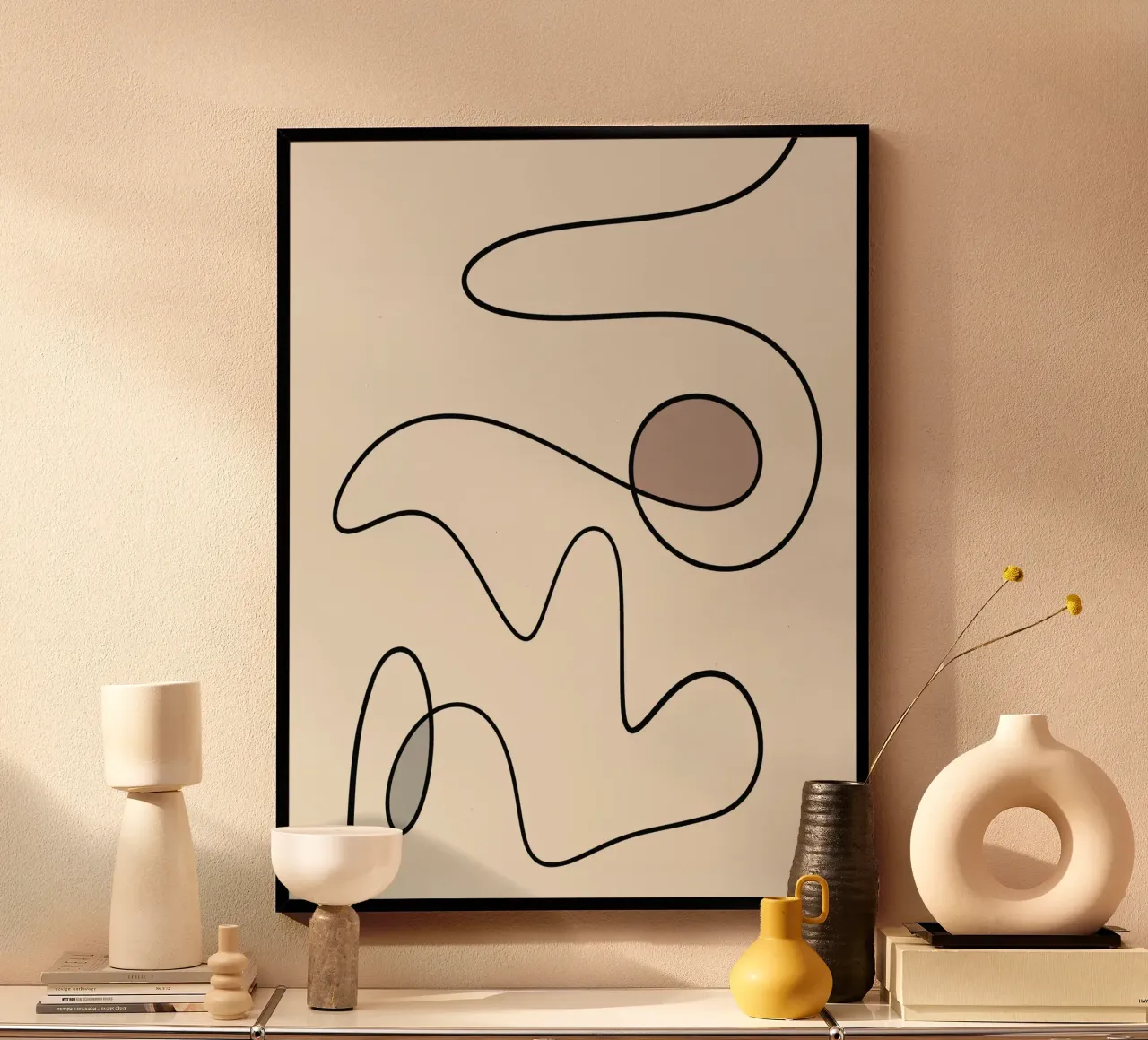 Minimal graceful line art abstract 09 hahnemühle by Little Dean