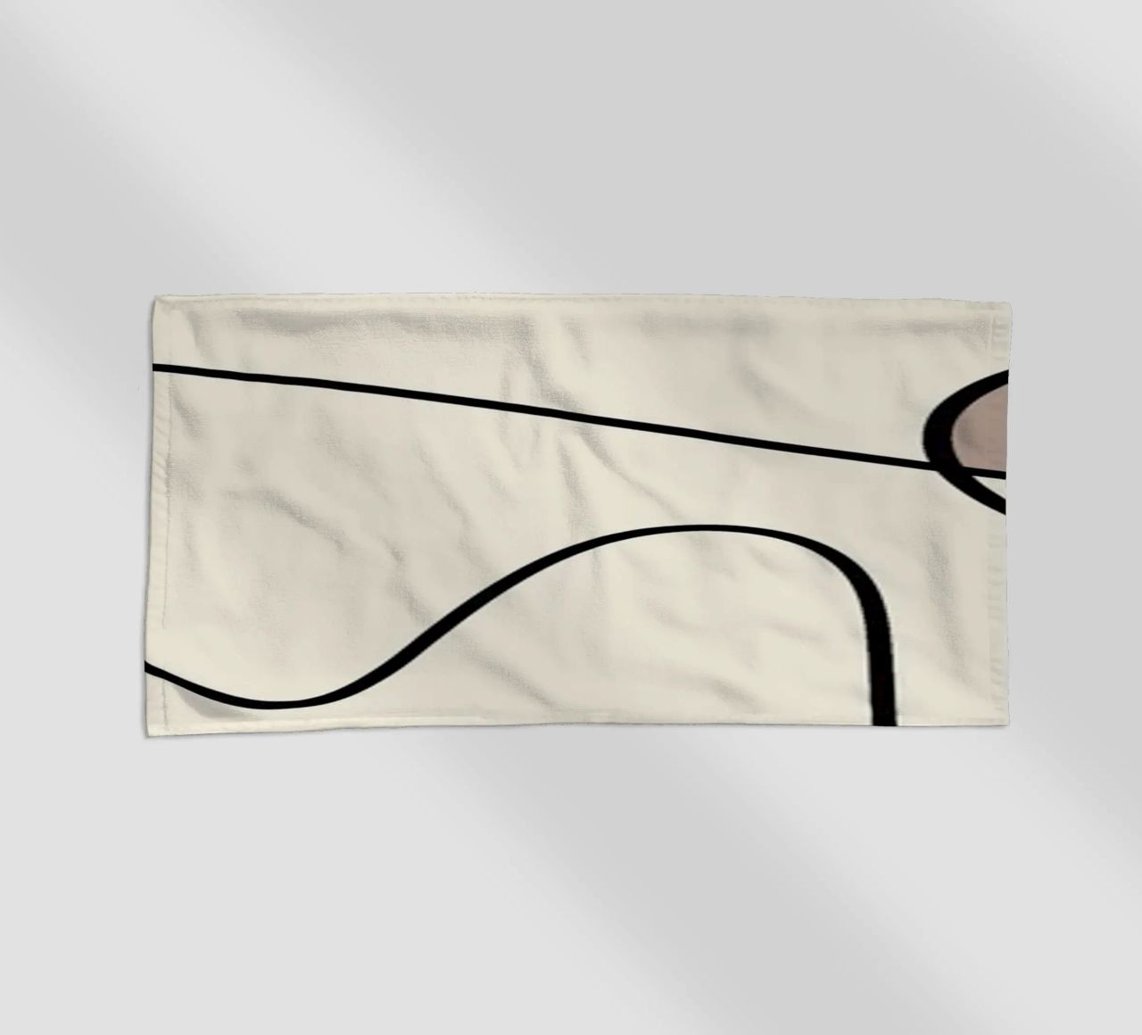 Minimal graceful line art abstract 09 beach towel by Little Dean