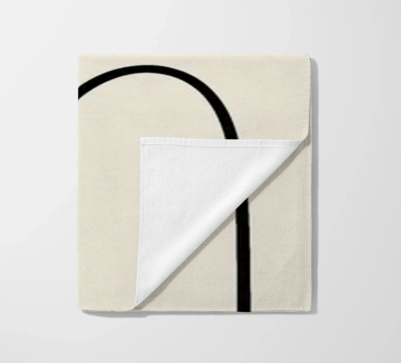 Minimal graceful line art abstract 09 beach towel by Little Dean