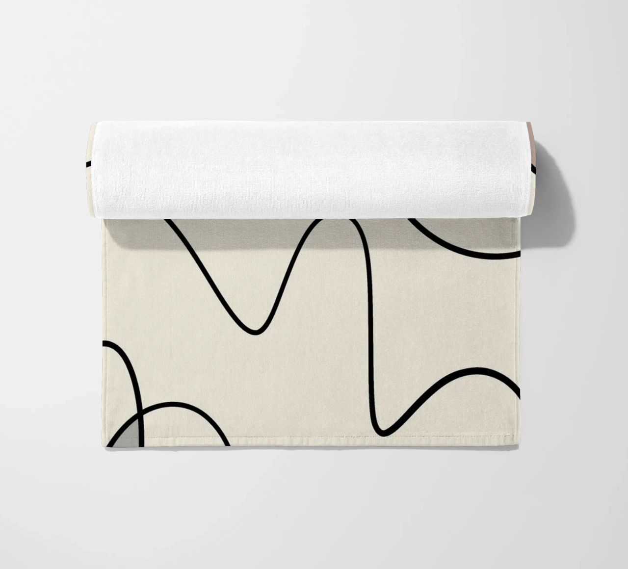 Minimal graceful line art abstract 09 beach towel by Little Dean