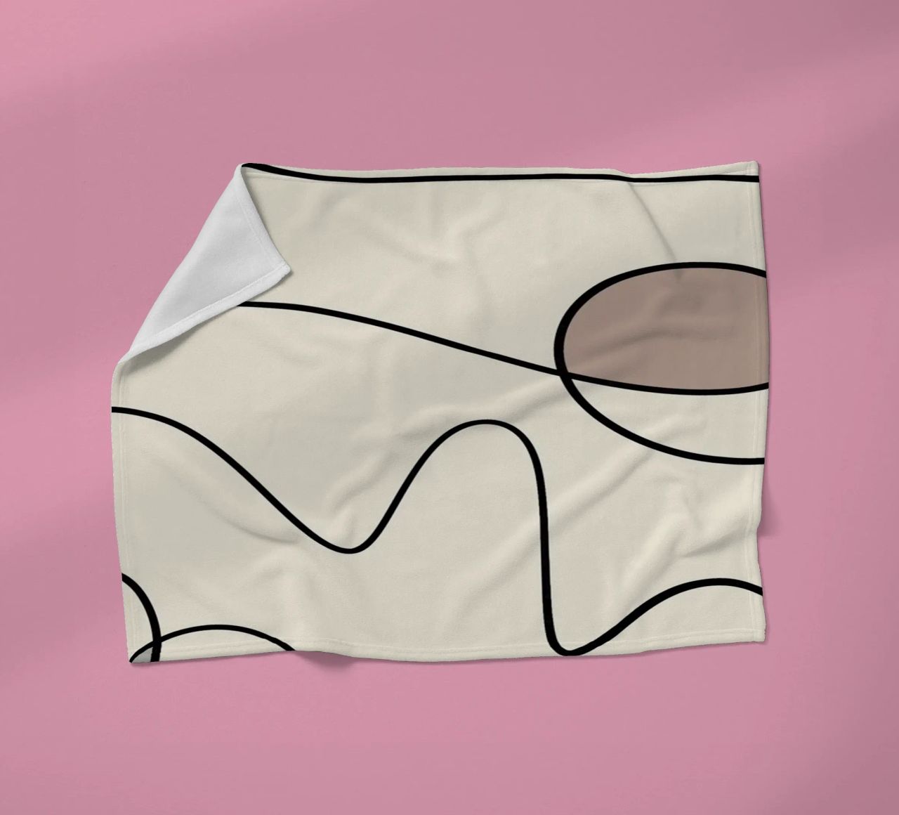 Minimal graceful line art abstract 09 fleece blanket by Little Dean