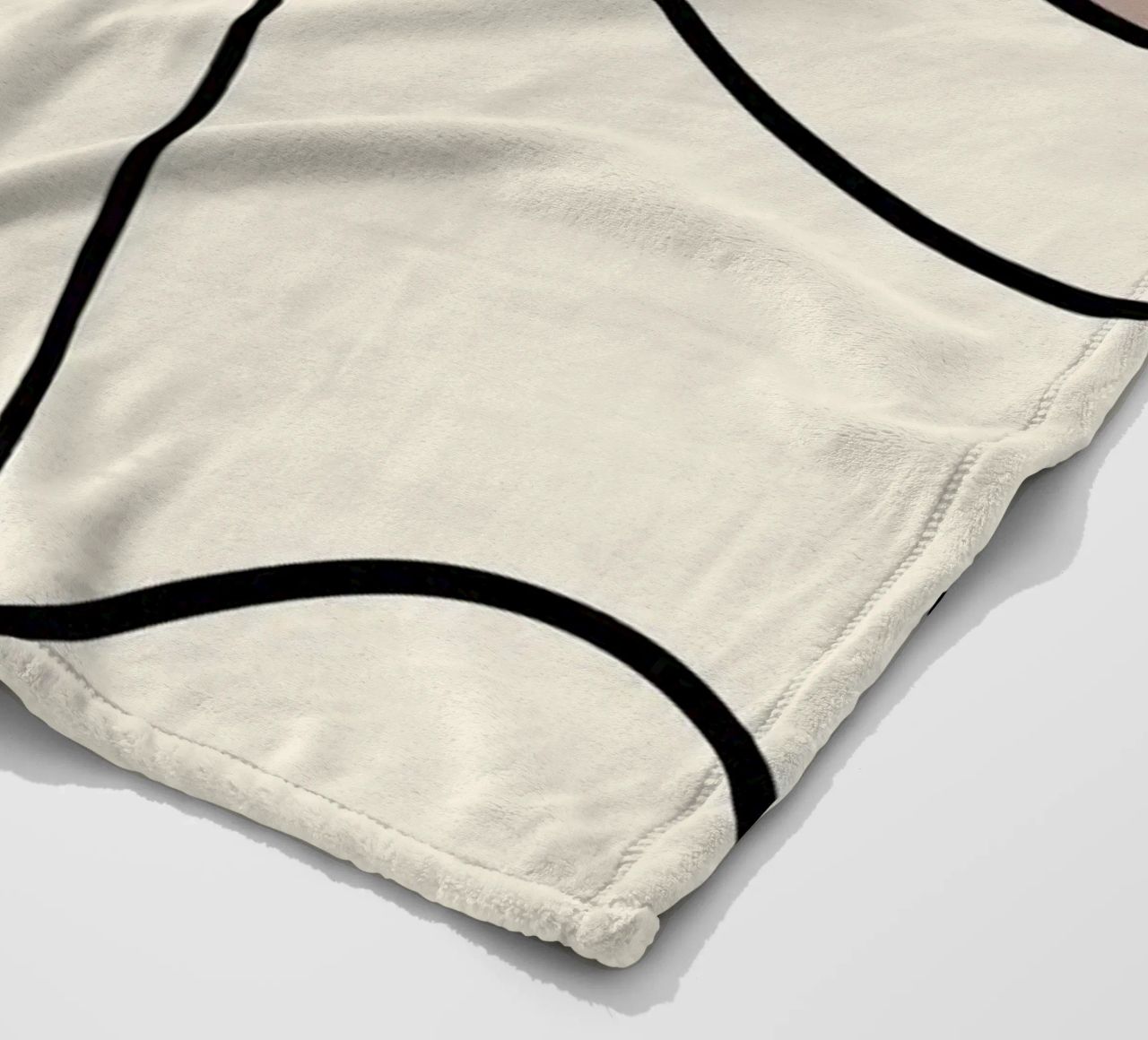 Minimal graceful line art abstract 09 fleece blanket by Little Dean