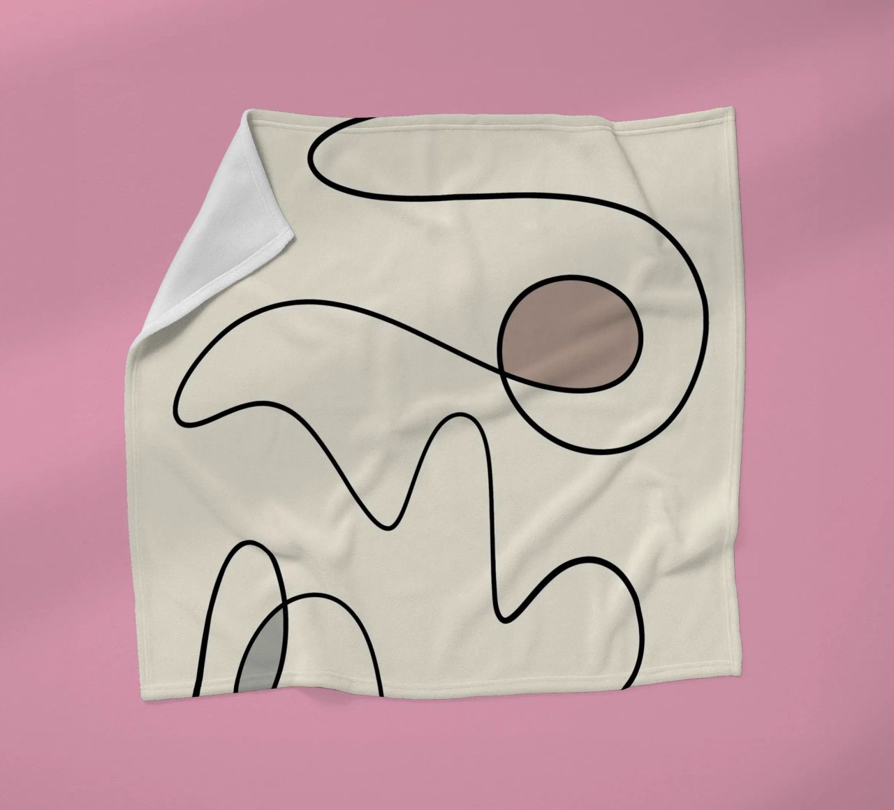 Minimal graceful line art abstract 09 fleece blanket by Little Dean