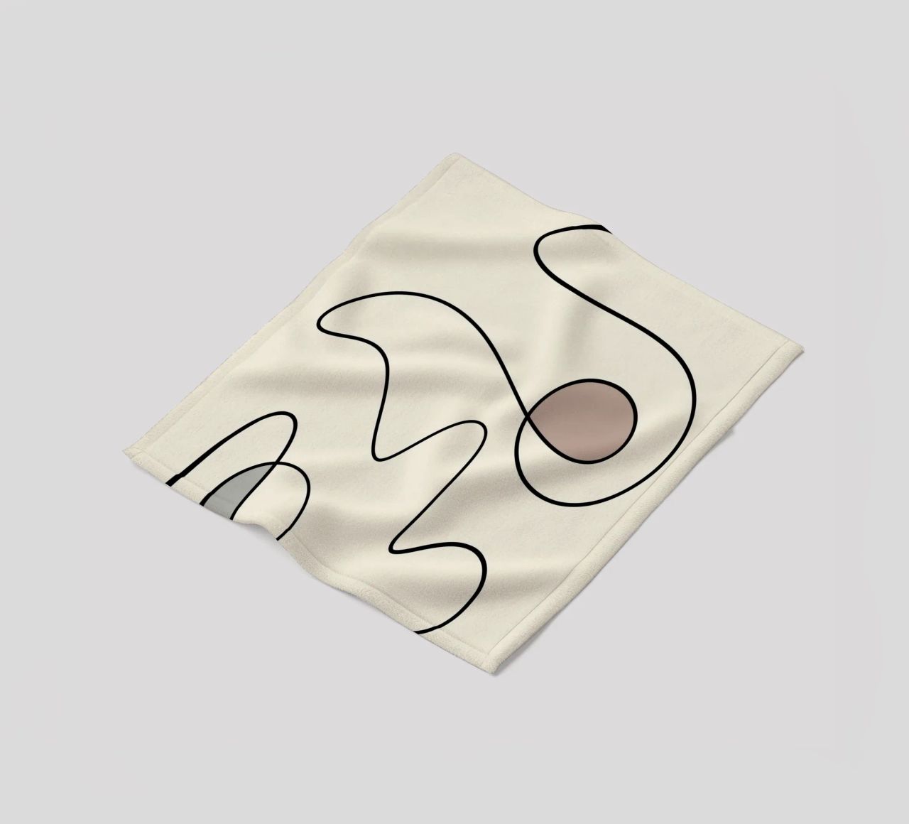 Minimal graceful line art abstract 09 fleece blanket by Little Dean